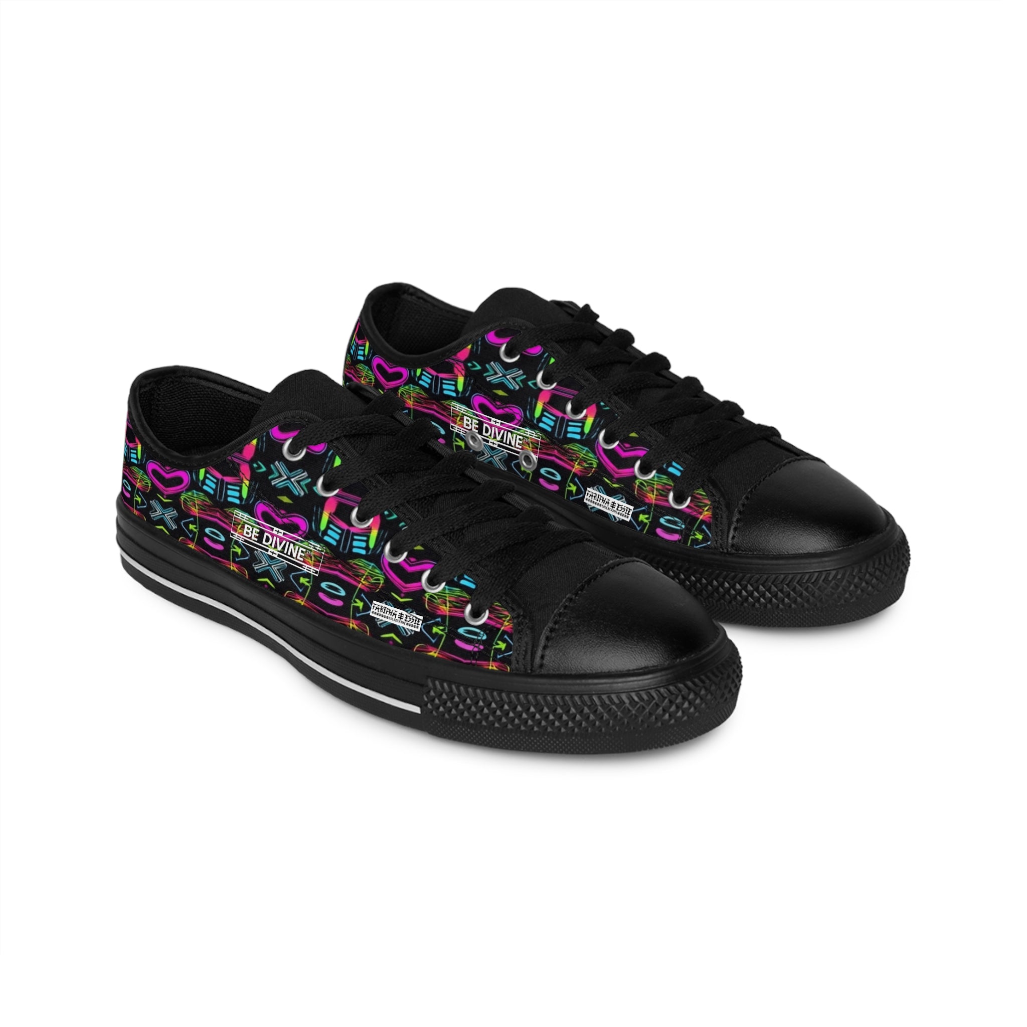 Neon Heart Flow Low-Top Sneakers - BE Divine™ Designed by Tabitha Essie