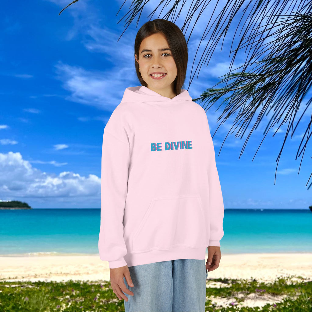 BE DIVINE™ Youth Hoodie – Gender Neutral, Soft Cotton, Inspirational Print (Youth S–XL)