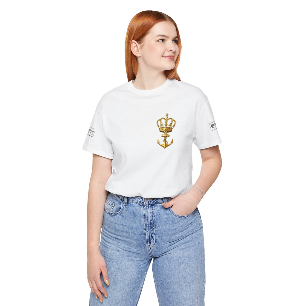 BE DIVINE™ Premium Minimal Crown 'N Anchor Tee – Black & Gold Edition