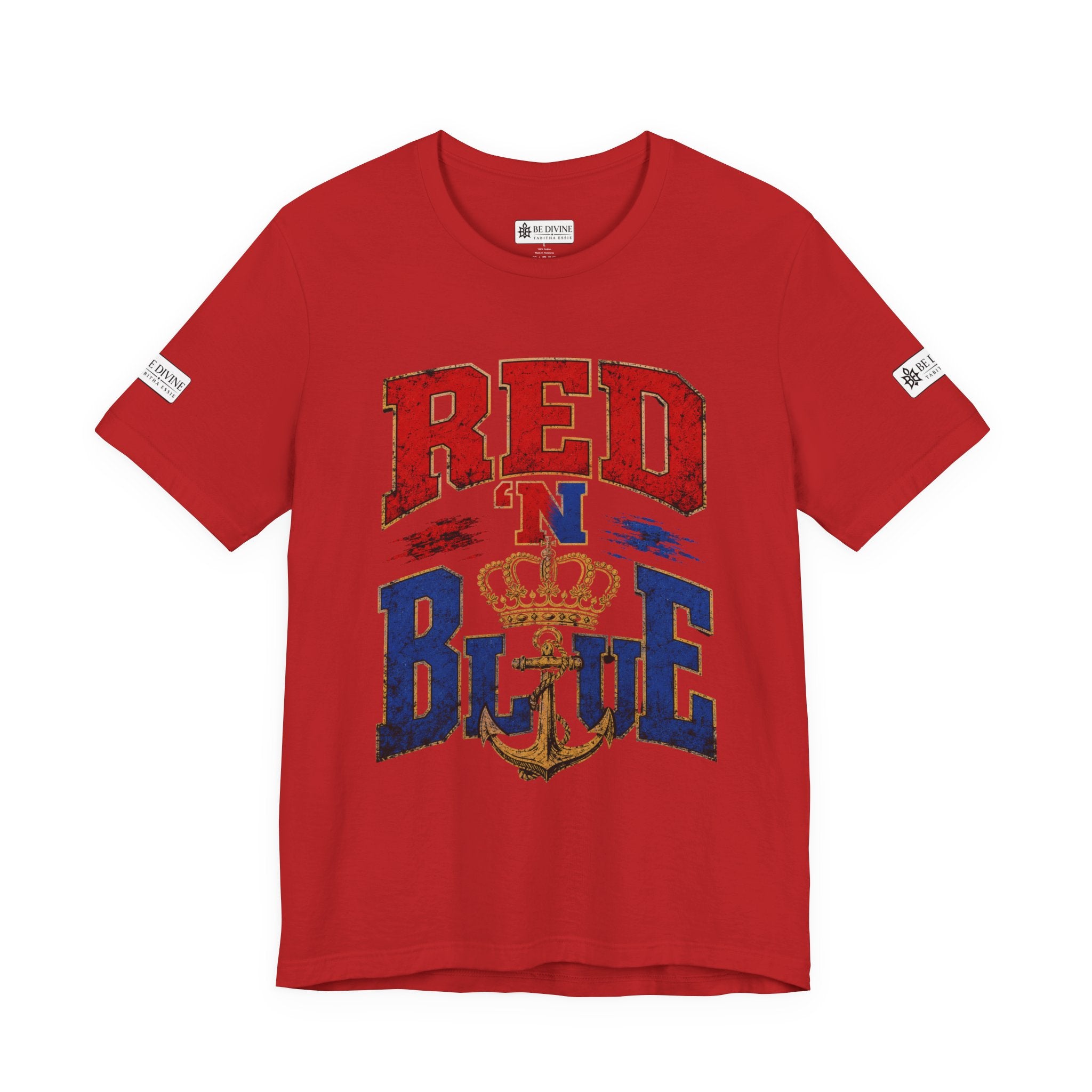 BE DIVINE™ RED 'N BLUE Tee – Crown 'N Anchor Edition