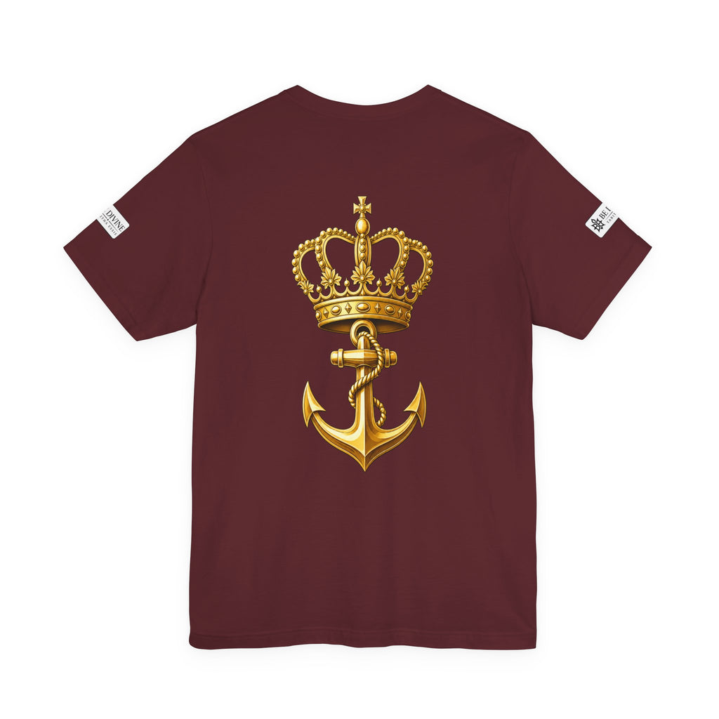 BE DIVINE™ Premium Minimal Crown 'N Anchor Tee – Black & Gold Edition