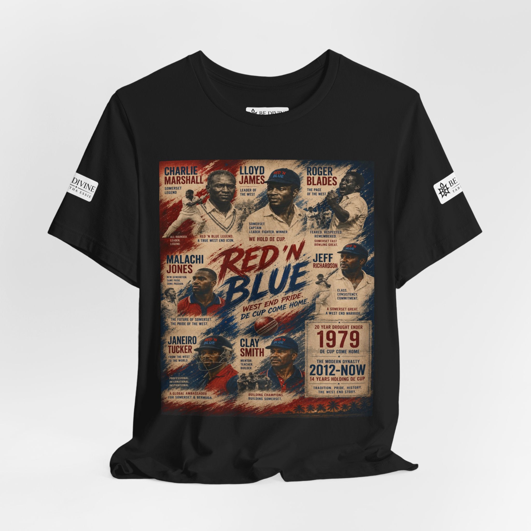 BE DIVINE™ Red ’N Blue Cricket Greats Tee