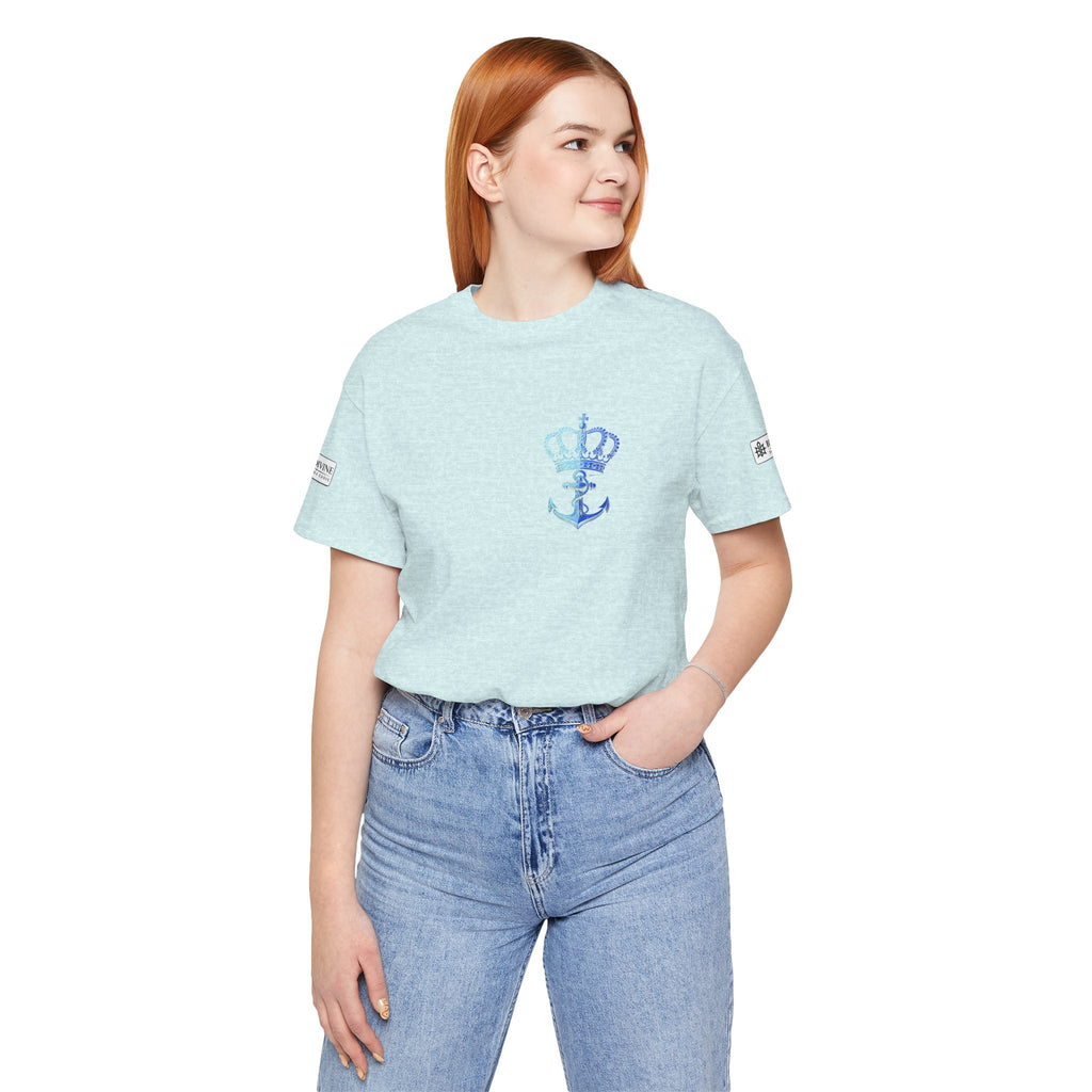 BE DIVINE™ Premium Minimal Crown 'N Anchor Tee – Blue 'N Blue Edition