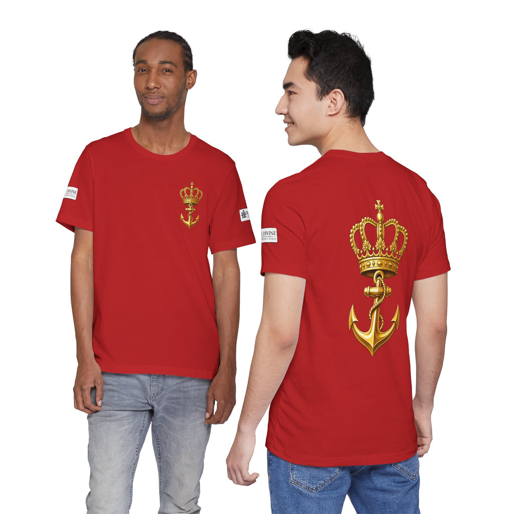BE DIVINE™ Premium Minimal Crown 'N Anchor Tee – Black & Gold Edition