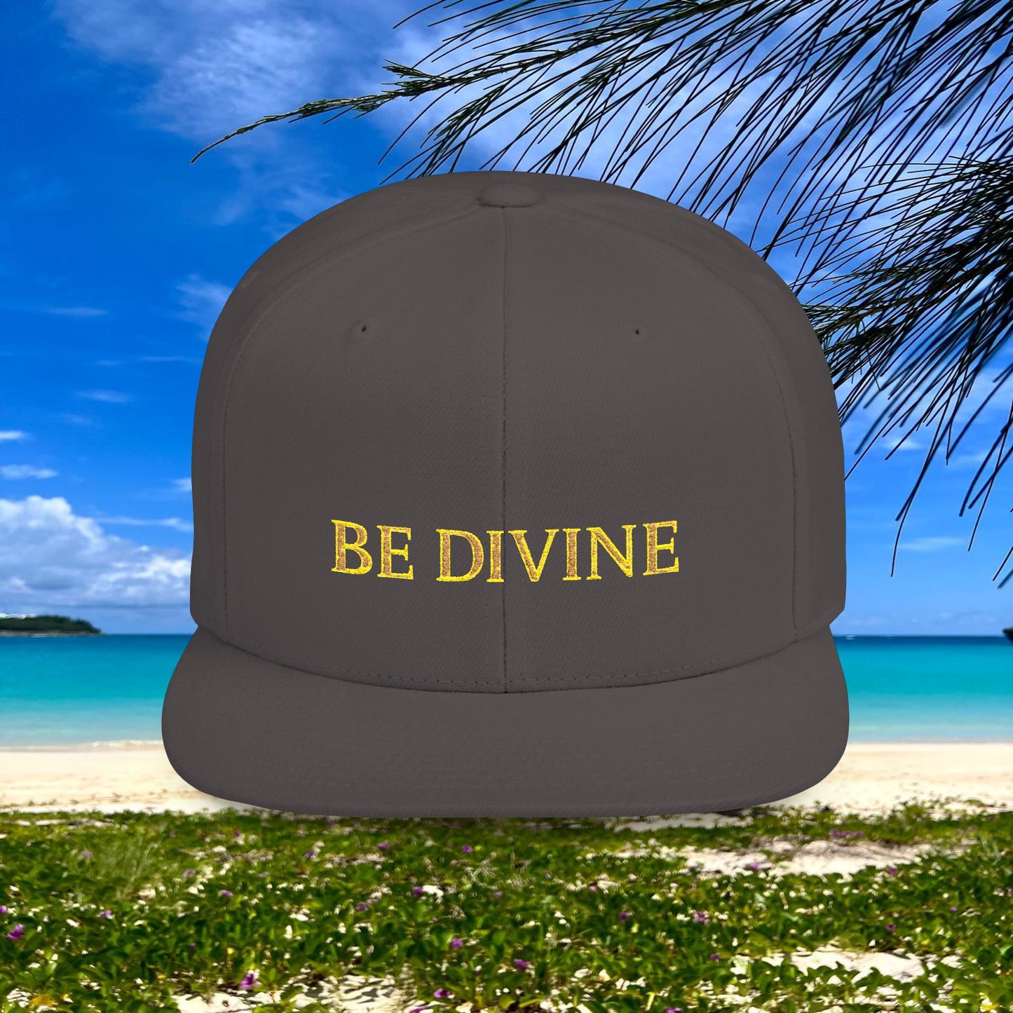BE DIVINE™ Premium Snapback Cap – Embroidered Gold
