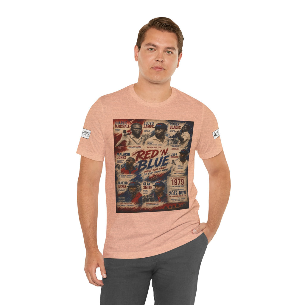 BE DIVINE™ Red ’N Blue Cricket Greats Tee