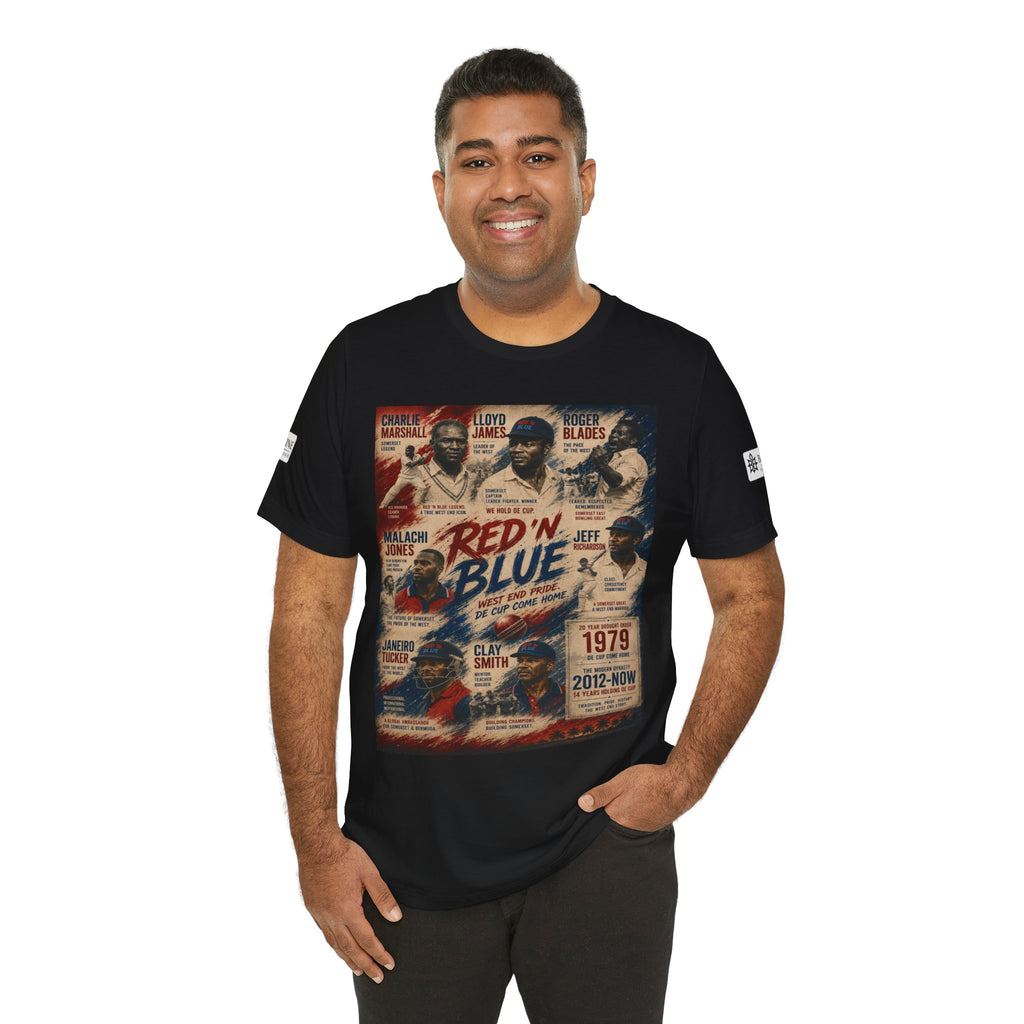 BE DIVINE™ Red ’N Blue Cricket Greats Tee