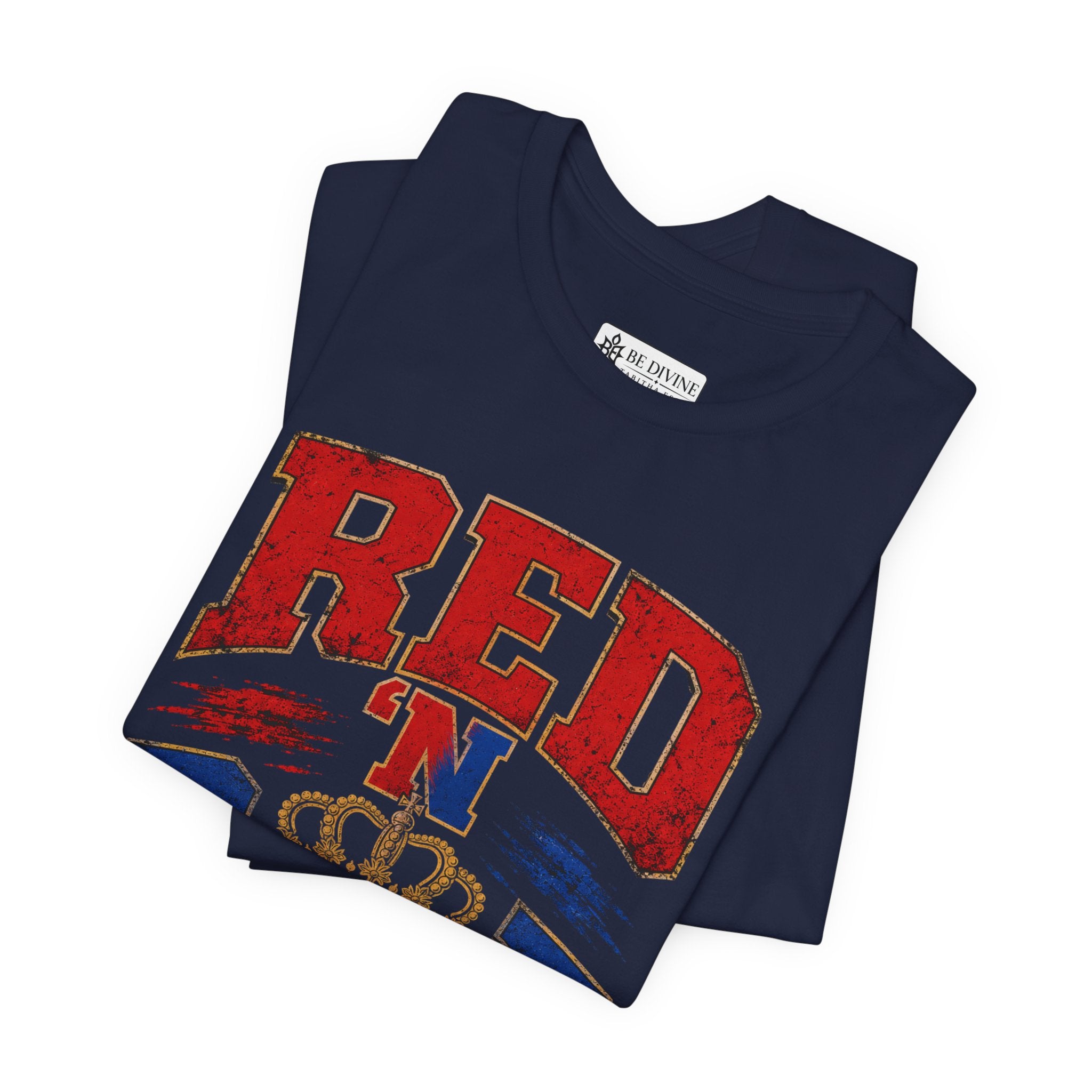 BE DIVINE™ RED 'N BLUE Tee – Crown 'N Anchor Edition