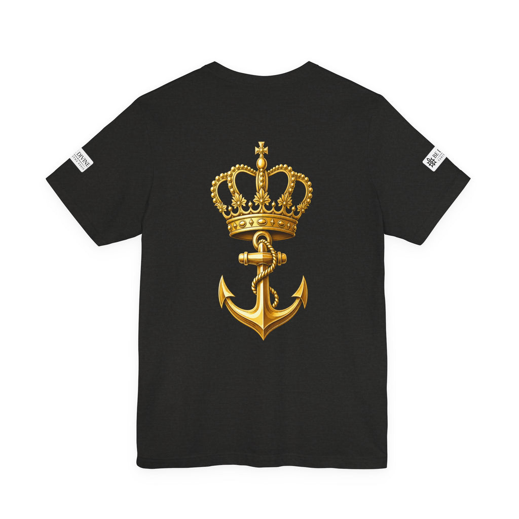 BE DIVINE™ Premium Minimal Crown 'N Anchor Tee – Black & Gold Edition