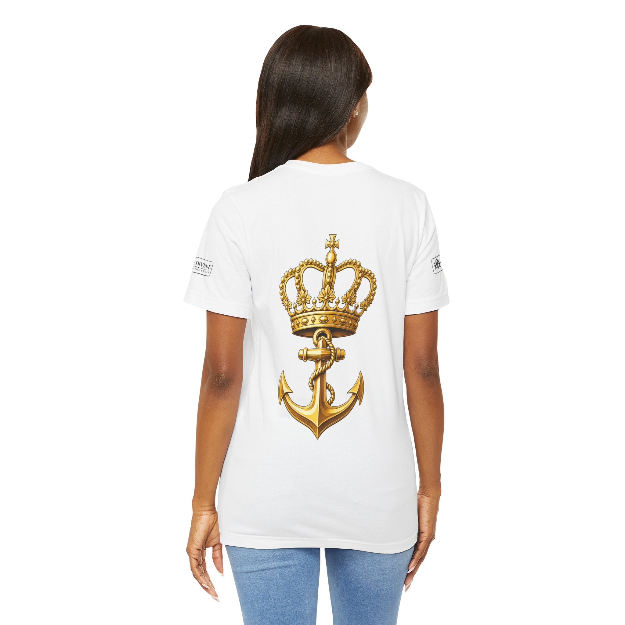 BE DIVINE™ Premium Minimal Crown 'N Anchor Tee – Black & Gold Edition