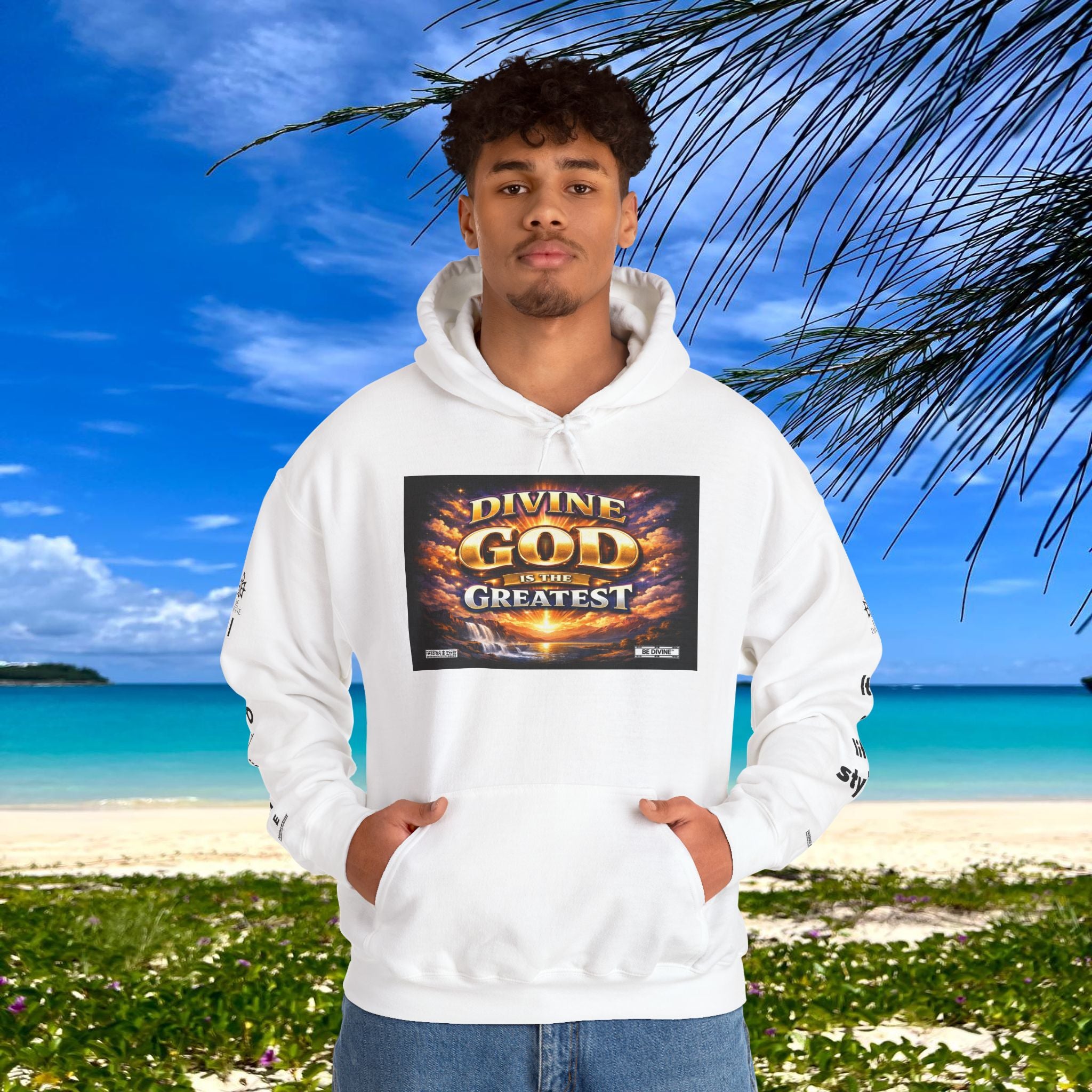 BE DIVINE™ Unisex Heavy Blend Hoodie – Divine God Is the Greatest Faith Statement Sweatshirt