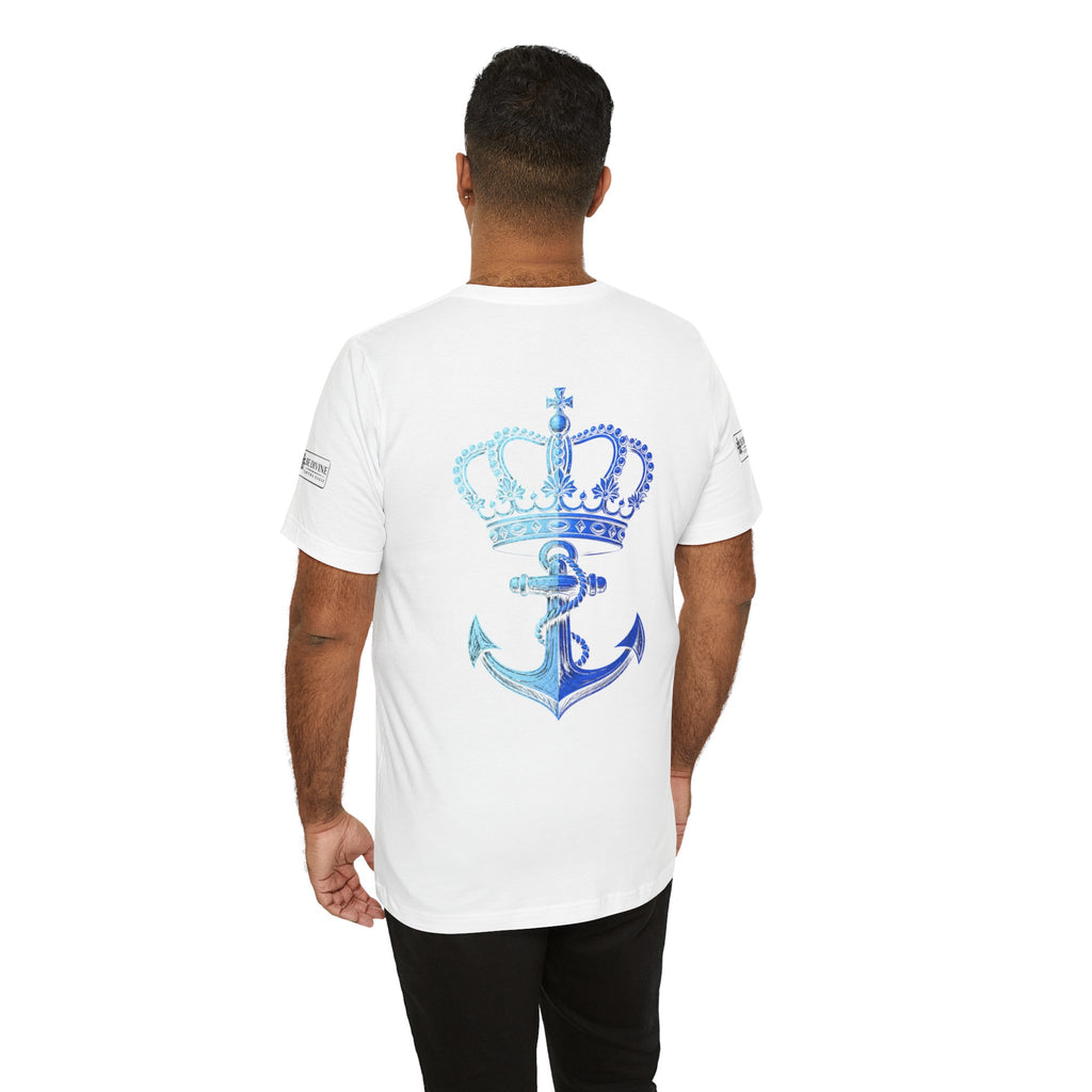BE DIVINE™ Premium Minimal Crown 'N Anchor Tee – Blue 'N Blue Edition