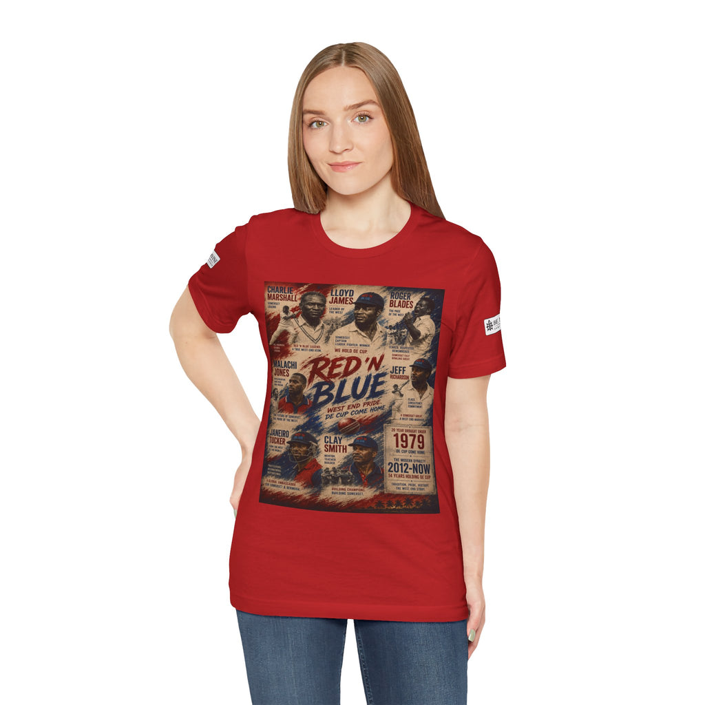 BE DIVINE™ Red ’N Blue Cricket Greats Tee