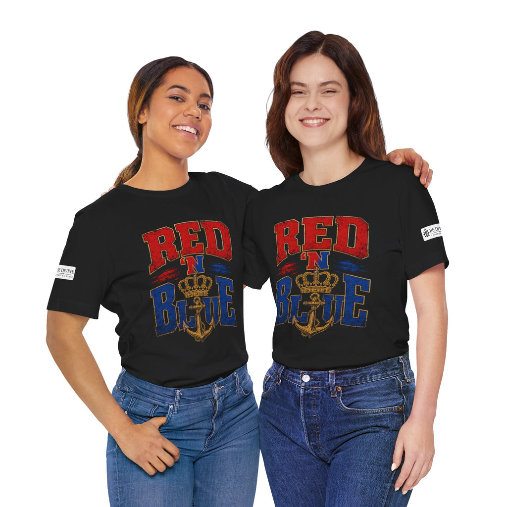 BE DIVINE™ RED 'N BLUE Tee – Crown 'N Anchor Edition