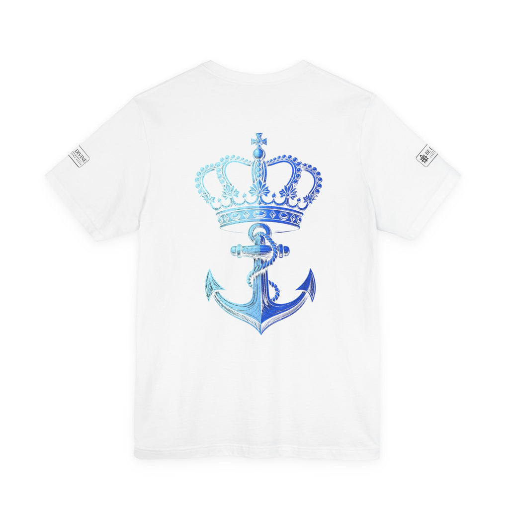 BE DIVINE™ Premium Minimal Crown 'N Anchor Tee – Blue 'N Blue Edition