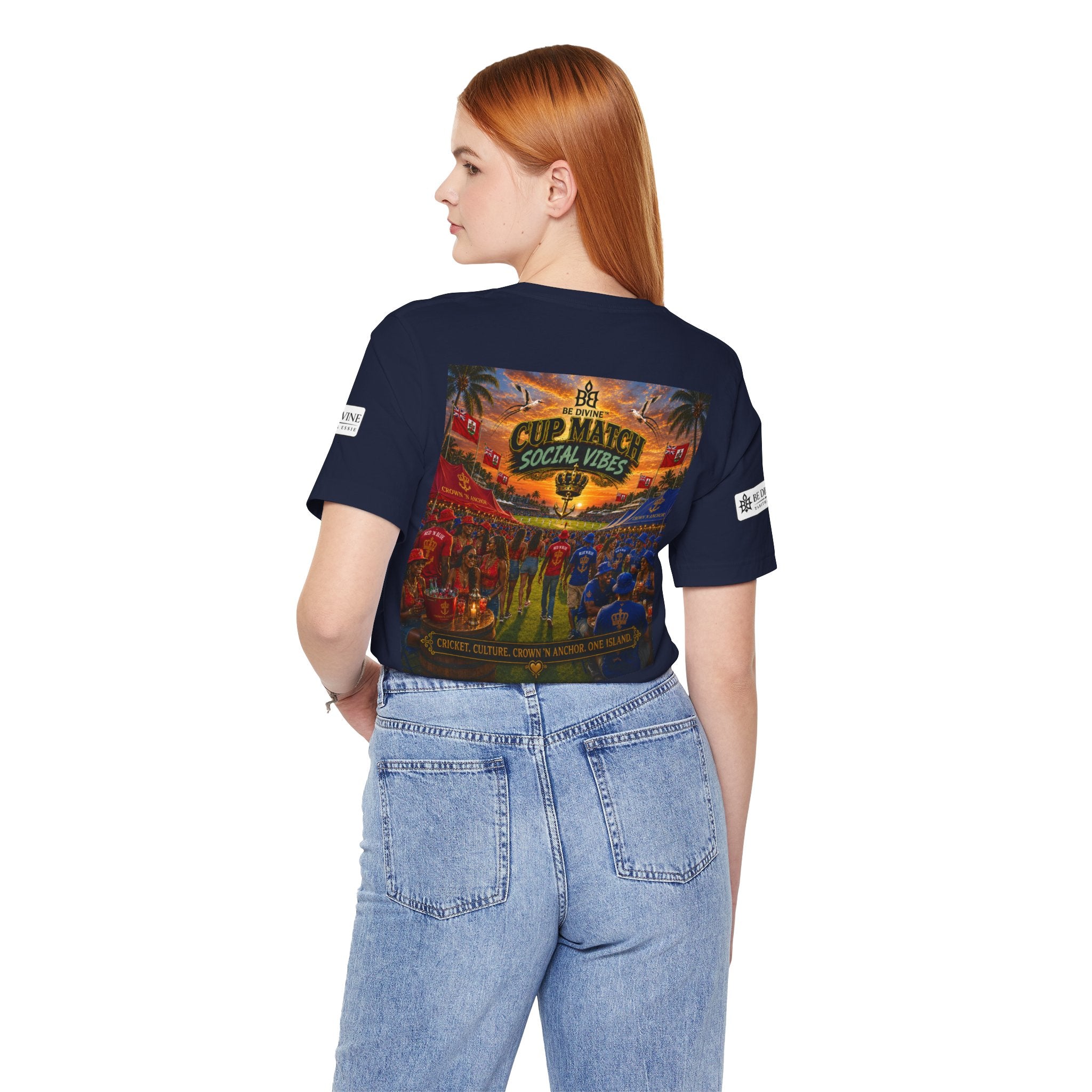 BE DIVINE™ Cup Match Social Vibes Tee – Crown 'N Anchor Edition