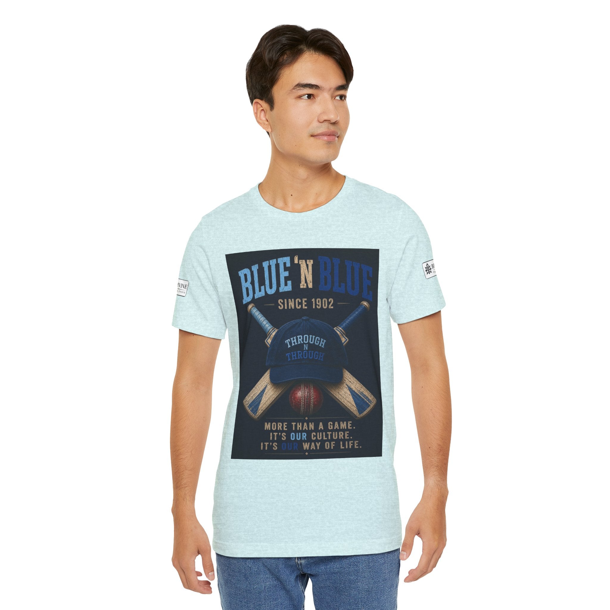 BE DIVINE™ Blue 'N Blue Since 1902 – Through 'N Through Heritage Tee