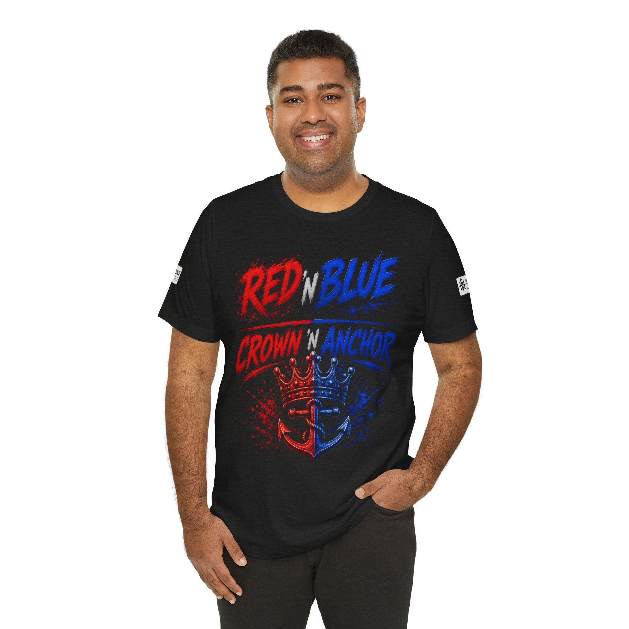 BE DIVINE™ Red ’N Blue Crown ’N Anchor Tee