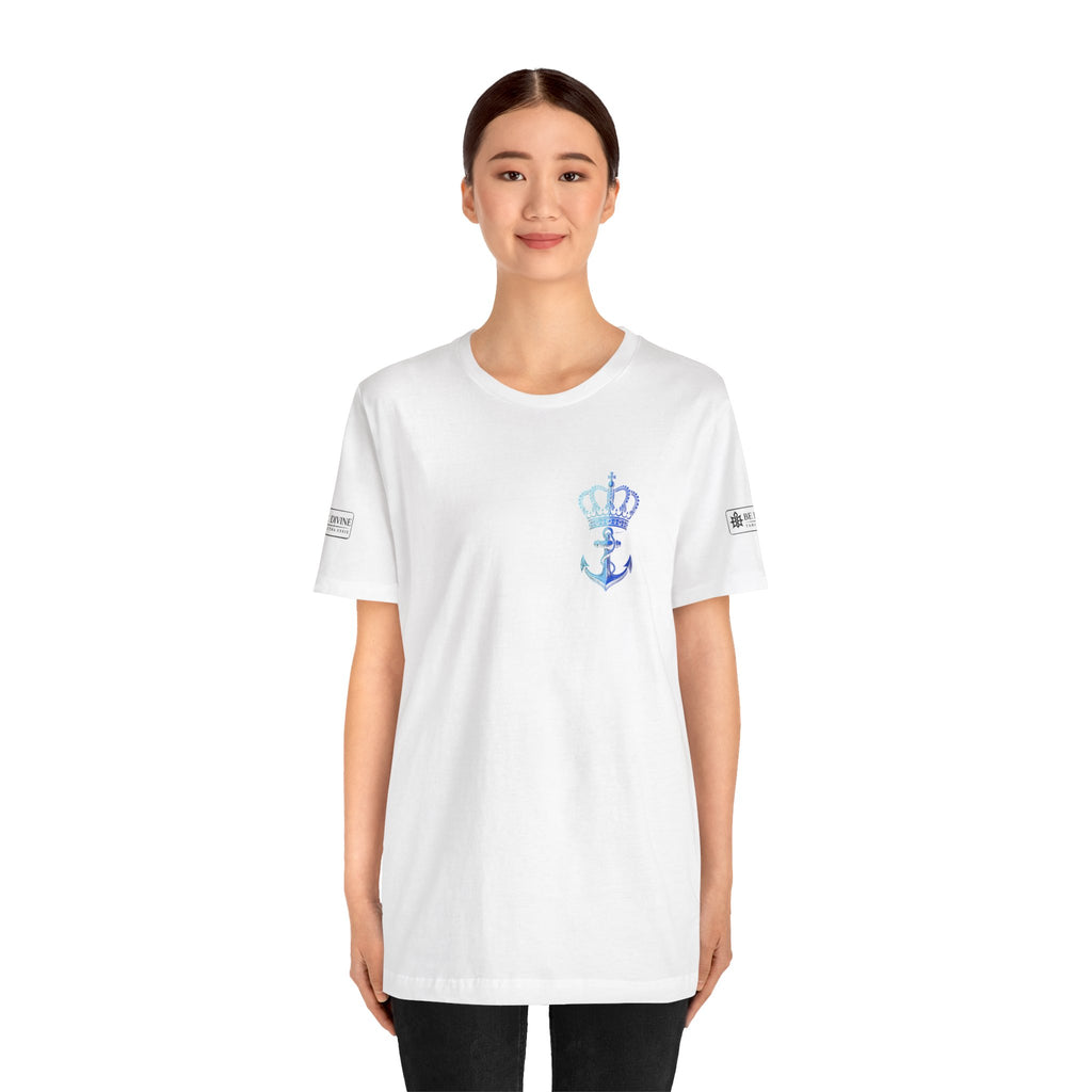 BE DIVINE™ Premium Minimal Crown 'N Anchor Tee – Blue 'N Blue Edition
