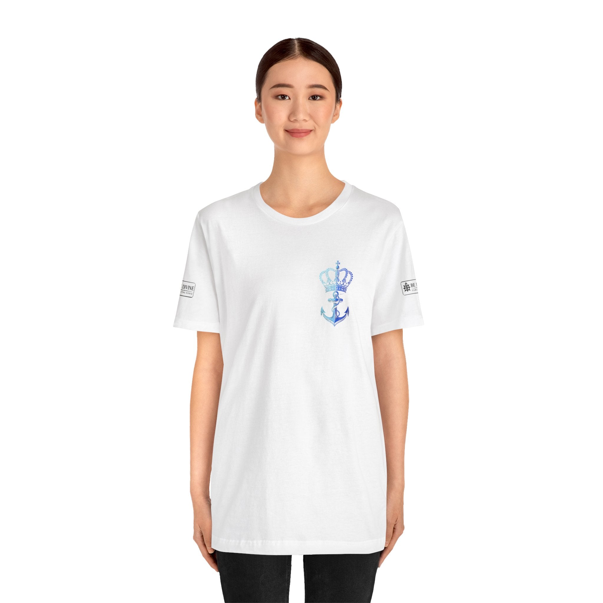 BE DIVINE™ Premium Minimal Crown 'N Anchor Tee – Blue 'N Blue Edition