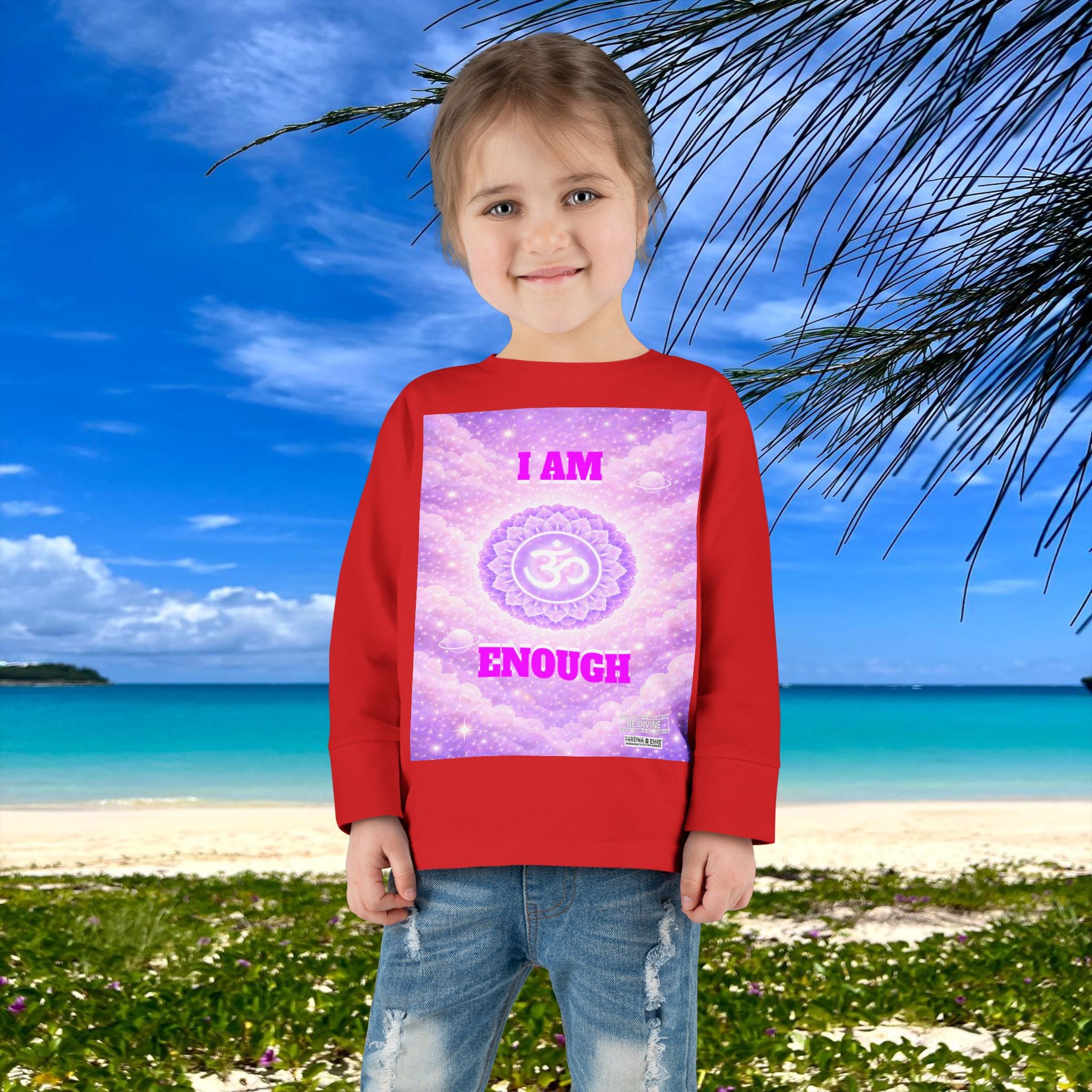BE DIVINE™ Crown Chakra Toddler Long Sleeve Tee | Worthiness & Inner Peace Shirt