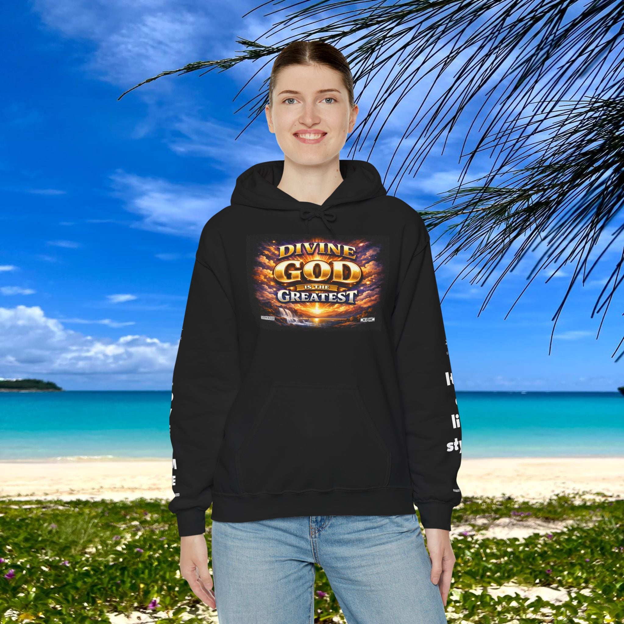 BE DIVINE™ Unisex Heavy Blend Hoodie – Divine God Is the Greatest Faith Statement Sweatshirt