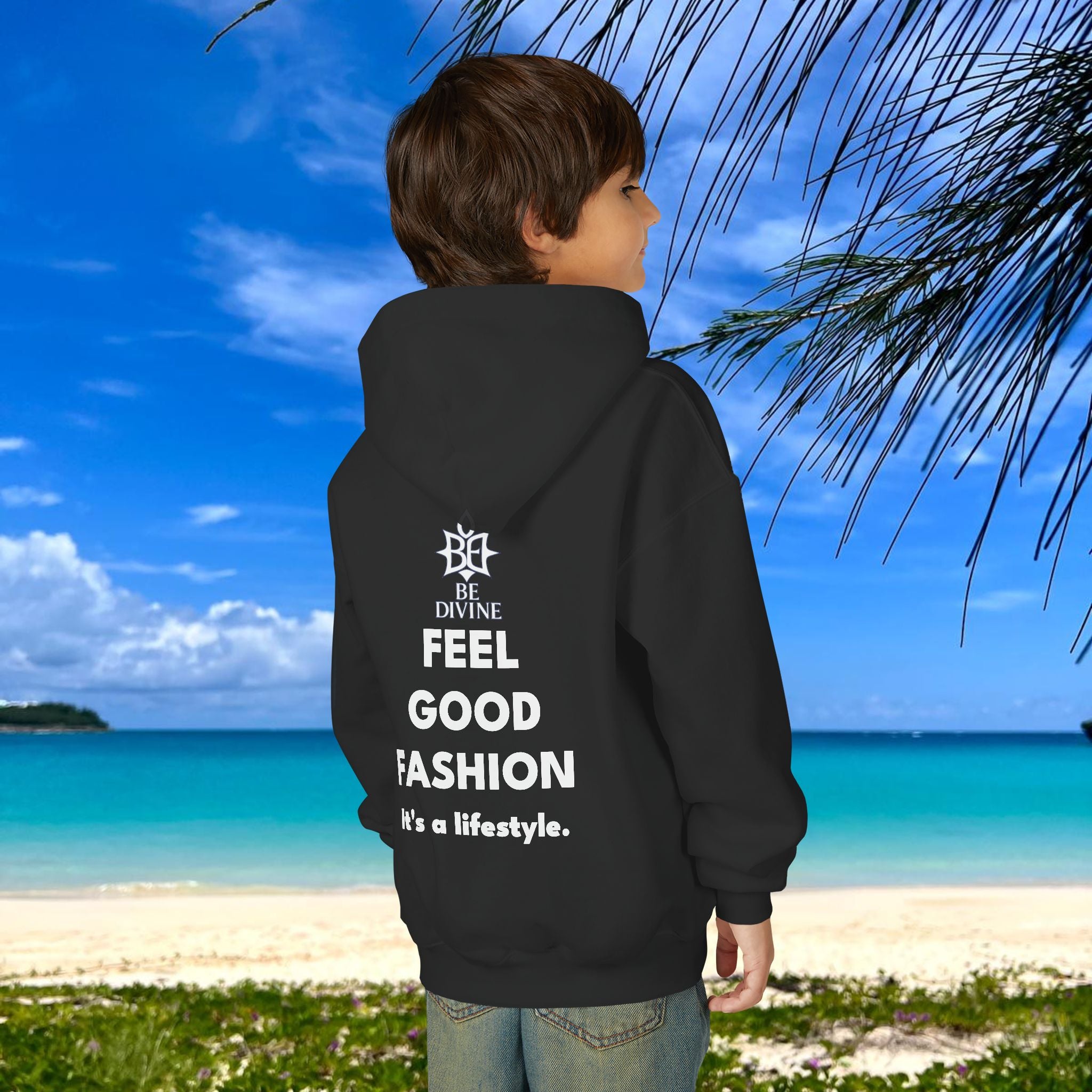BE DIVINE™ Youth Hoodie – Gender Neutral, Soft Cotton, Inspirational Print (Youth S–XL)