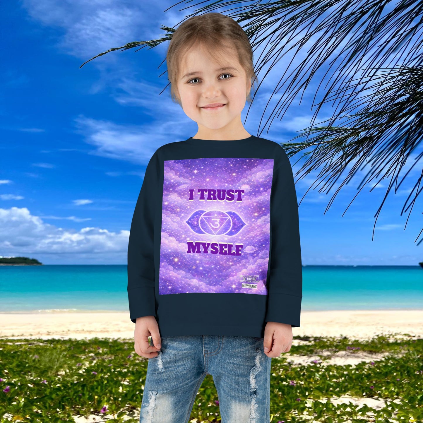 BE DIVINE™ Third Eye Chakra Toddler Long Sleeve Tee | Intuition & Inner Wisdom Shirt
