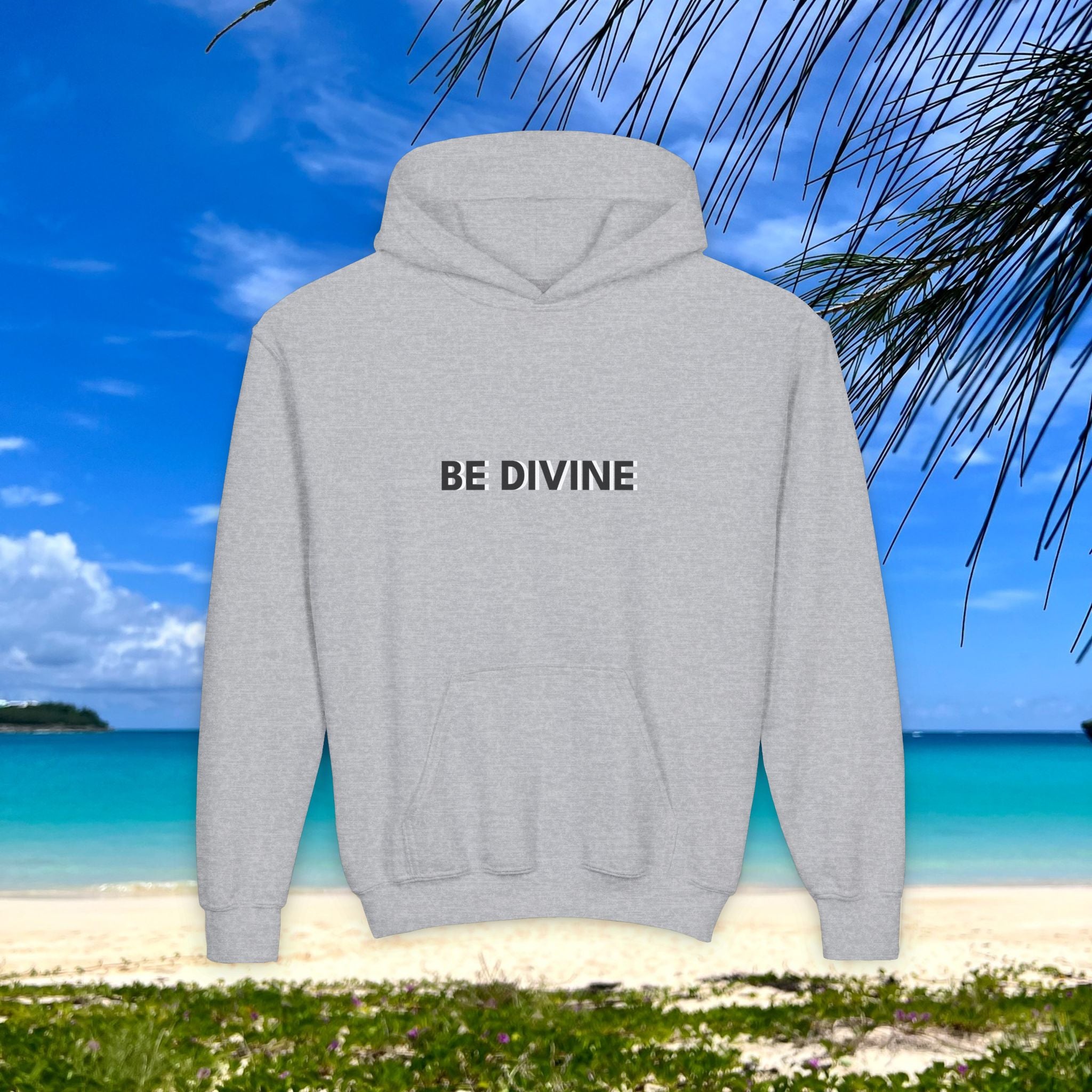 BE DIVINE™ Youth Hoodie – Gender Neutral, Soft Cotton, Inspirational Print (Youth S–XL)