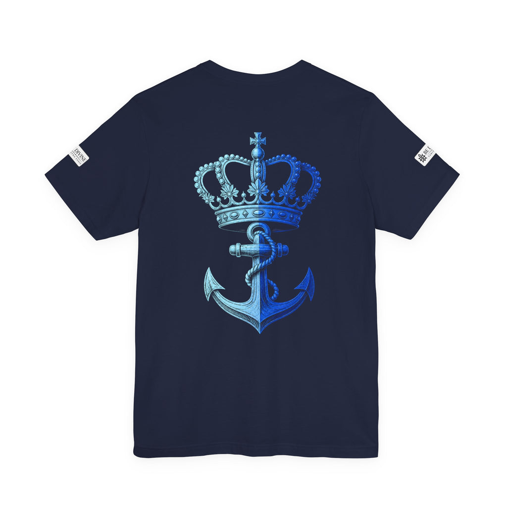 BE DIVINE™ Premium Minimal Crown 'N Anchor Tee – Blue 'N Blue Edition