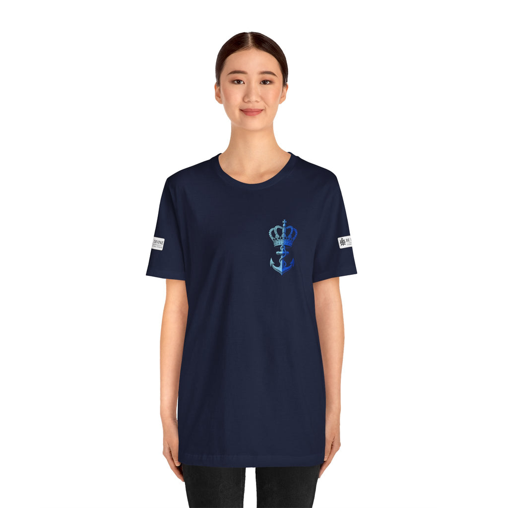 BE DIVINE™ Premium Minimal Crown 'N Anchor Tee – Blue 'N Blue Edition