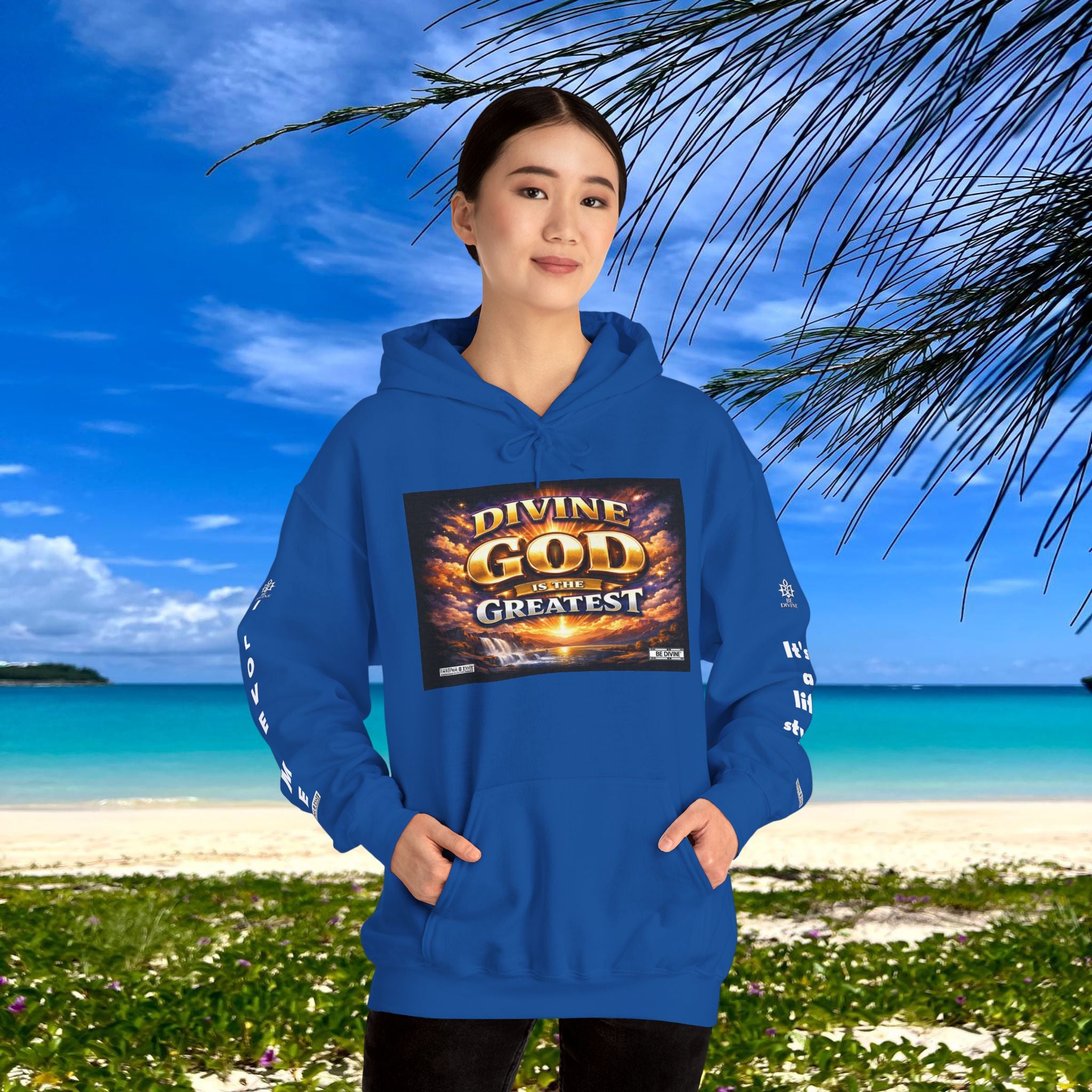 BE DIVINE™ Unisex Heavy Blend Hoodie – Divine God Is the Greatest Faith Statement Sweatshirt