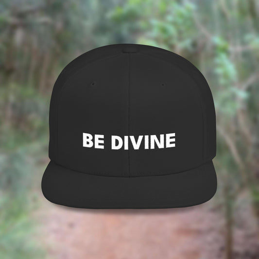 BE DIVINE™ Premium Snapback – White on Black Edition