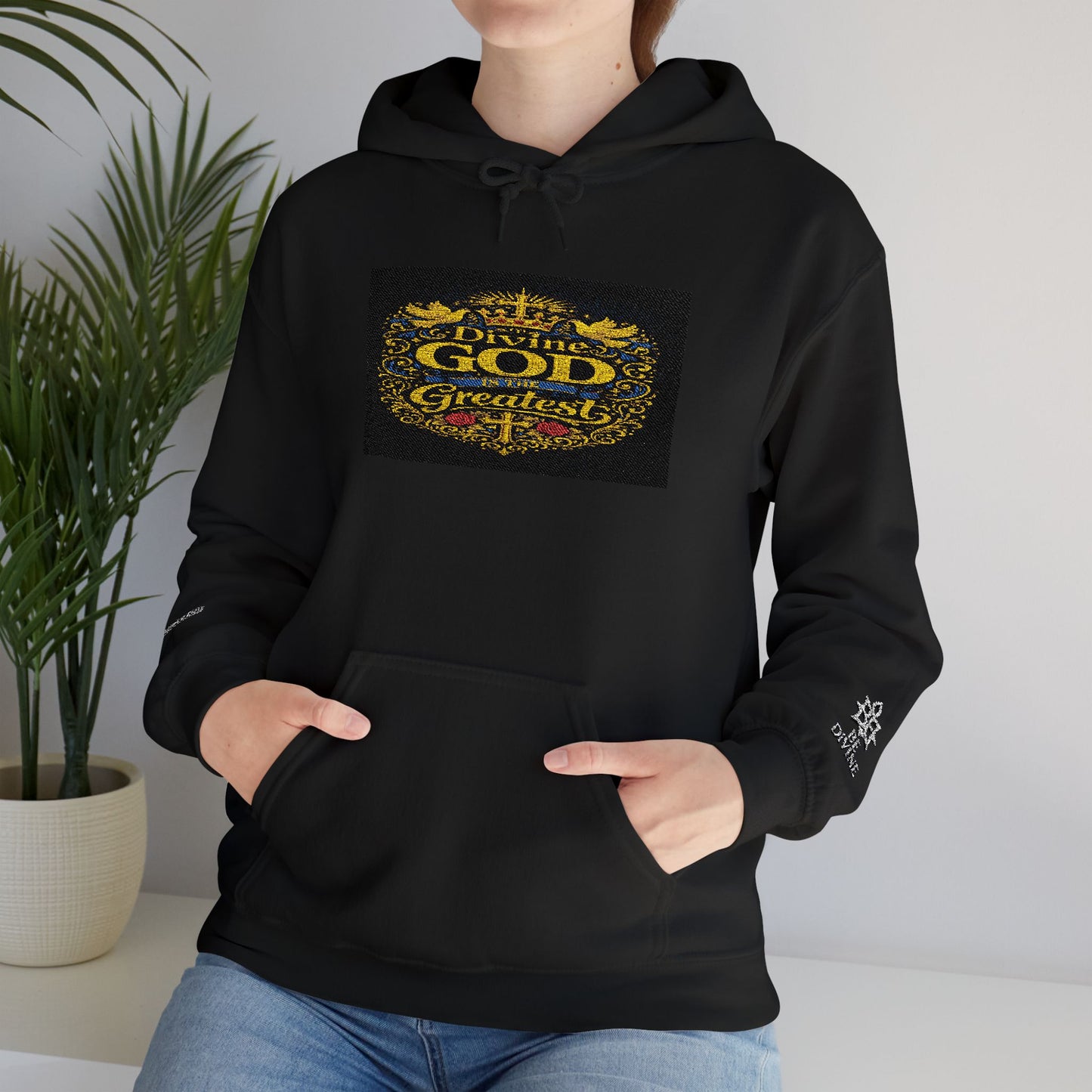 BE DIVINE™ “Divine God Is the Greatest” Embroidered Unisex Hoodie
