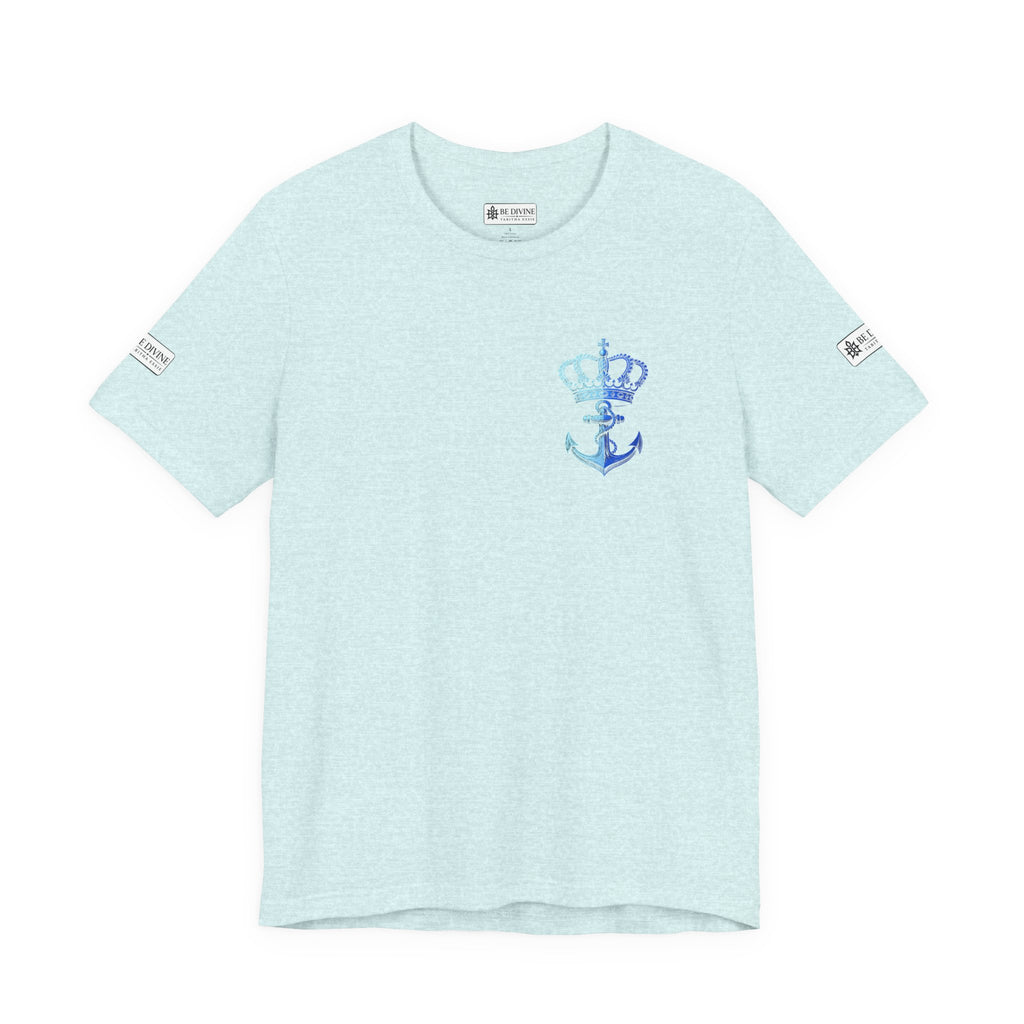 BE DIVINE™ Premium Minimal Crown 'N Anchor Tee – Blue 'N Blue Edition