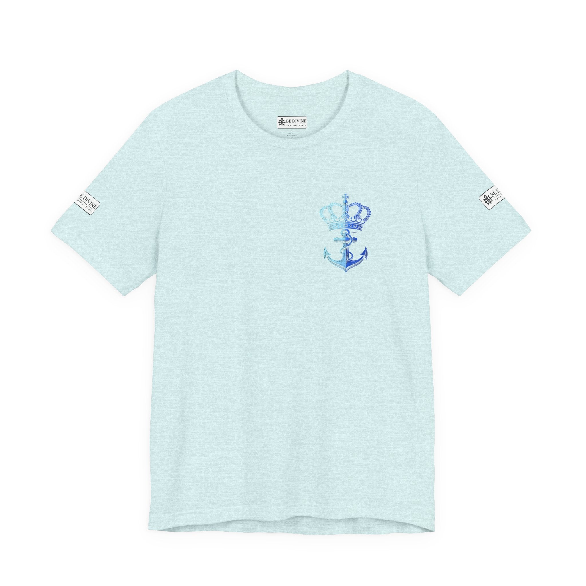 BE DIVINE™ Premium Minimal Crown 'N Anchor Tee – Blue 'N Blue Edition