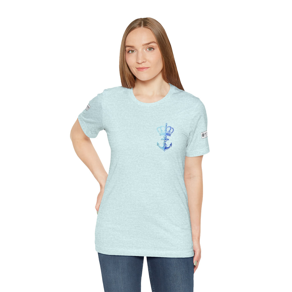 BE DIVINE™ Premium Minimal Crown 'N Anchor Tee – Blue 'N Blue Edition