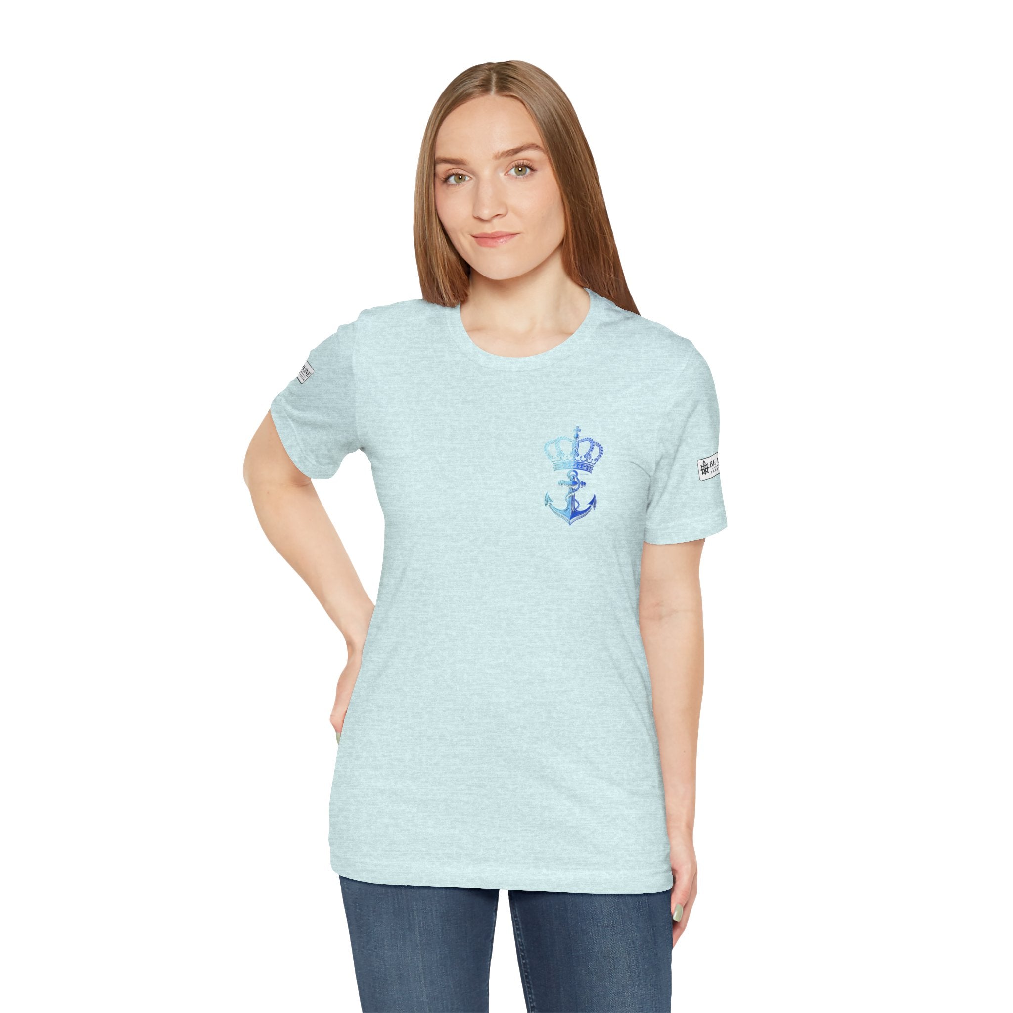 BE DIVINE™ Premium Minimal Crown 'N Anchor Tee – Blue 'N Blue Edition