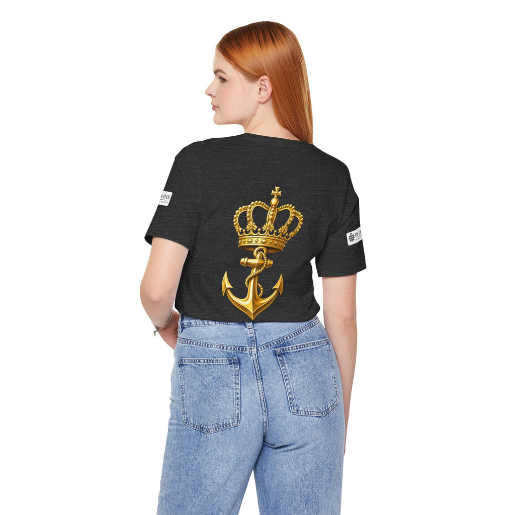 BE DIVINE™ Premium Minimal Crown 'N Anchor Tee – Black & Gold Edition