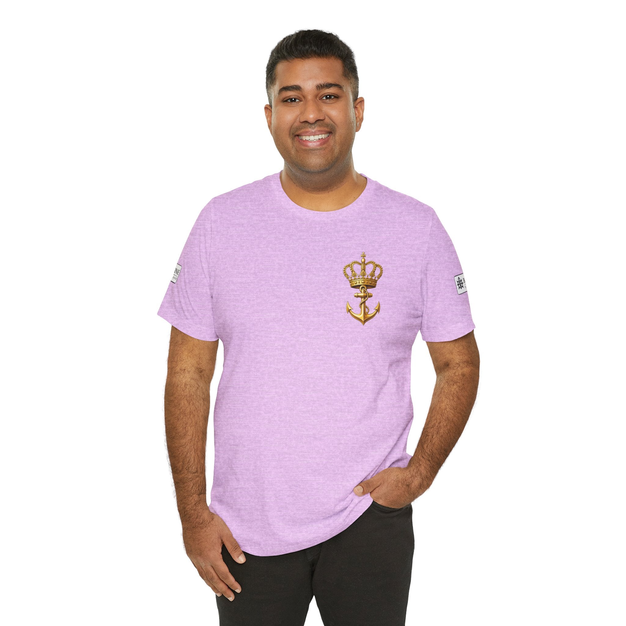BE DIVINE™ Premium Minimal Crown 'N Anchor Tee – Black & Gold Edition