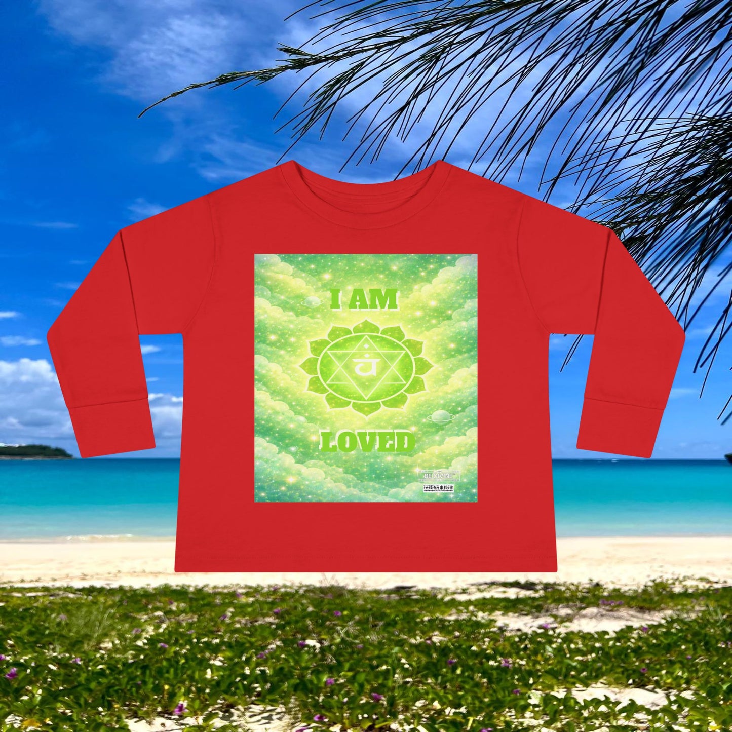 BE DIVINE™ Heart Chakra Toddler Long Sleeve Tee | Love & Compassion Affirmation Shirt