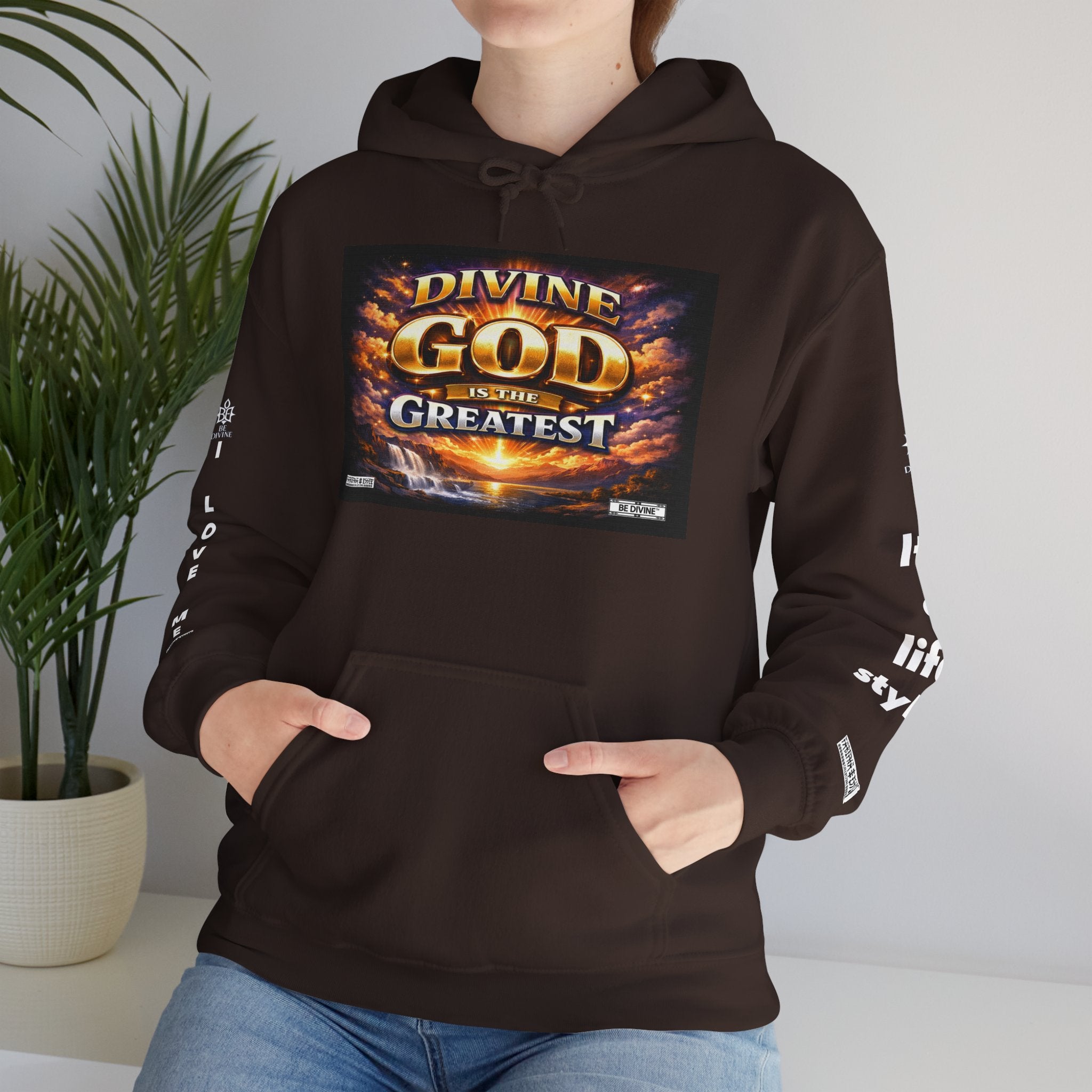 BE DIVINE™ Unisex Heavy Blend Hoodie – Divine God Is the Greatest Faith Statement Sweatshirt