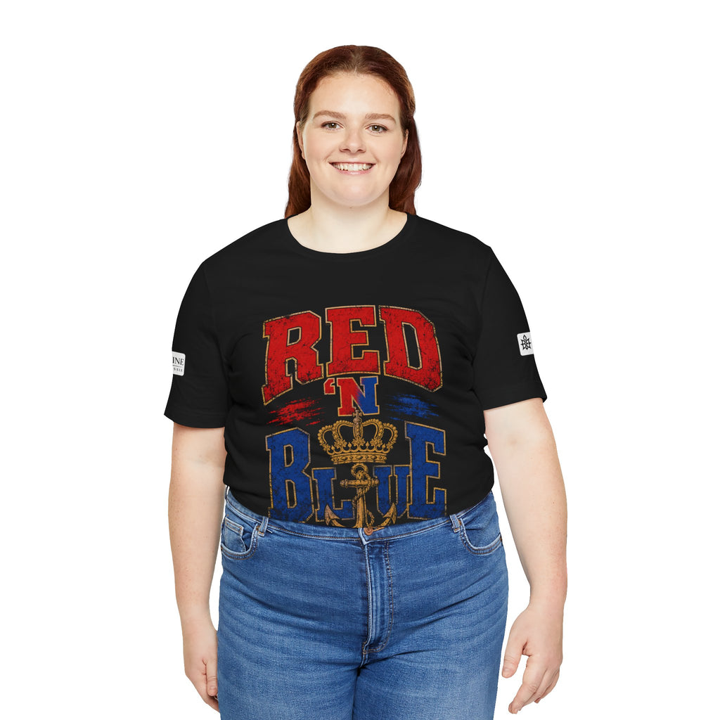BE DIVINE™ RED 'N BLUE Tee – Crown 'N Anchor Edition