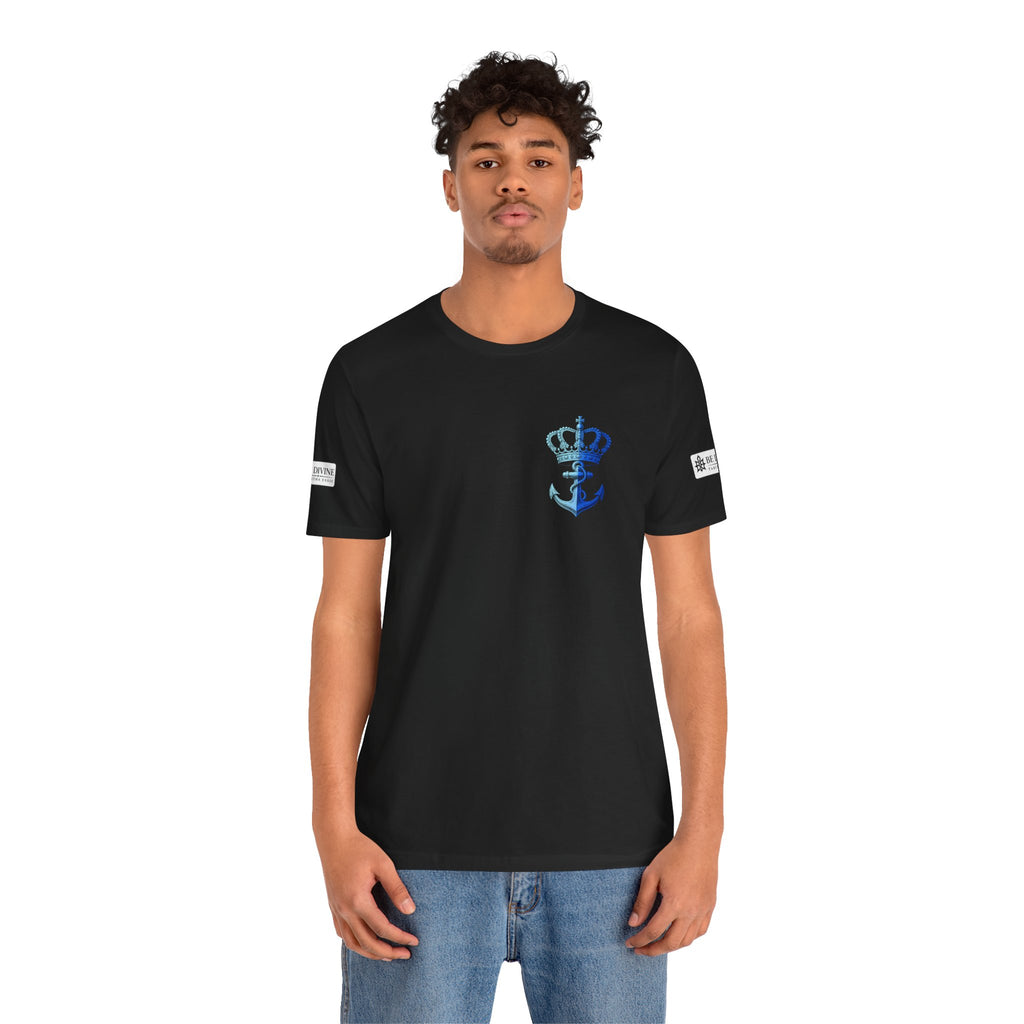 BE DIVINE™ Premium Minimal Crown 'N Anchor Tee – Blue 'N Blue Edition