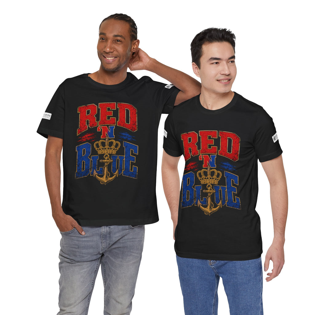 BE DIVINE™ RED 'N BLUE Tee – Crown 'N Anchor Edition
