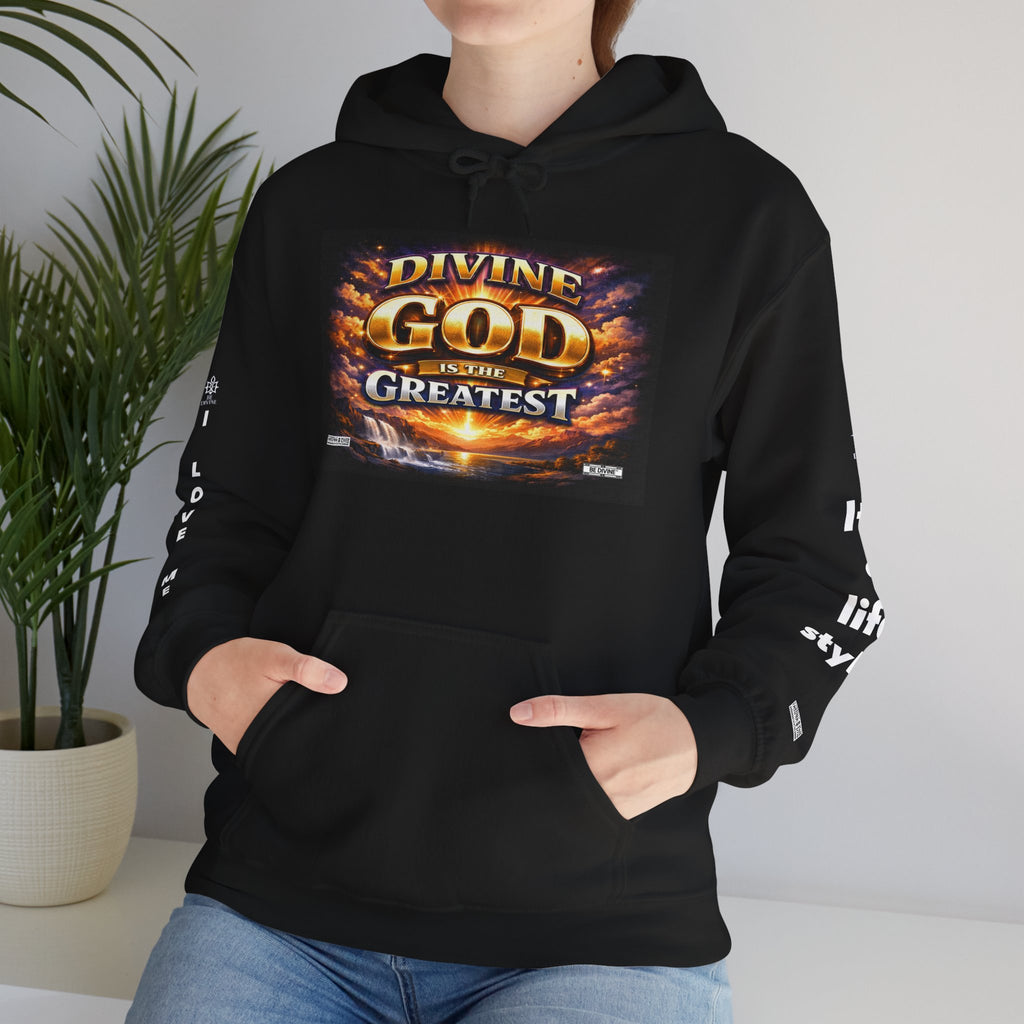 BE DIVINE™ Unisex Heavy Blend Hoodie – Divine God Is the Greatest Faith Statement Sweatshirt