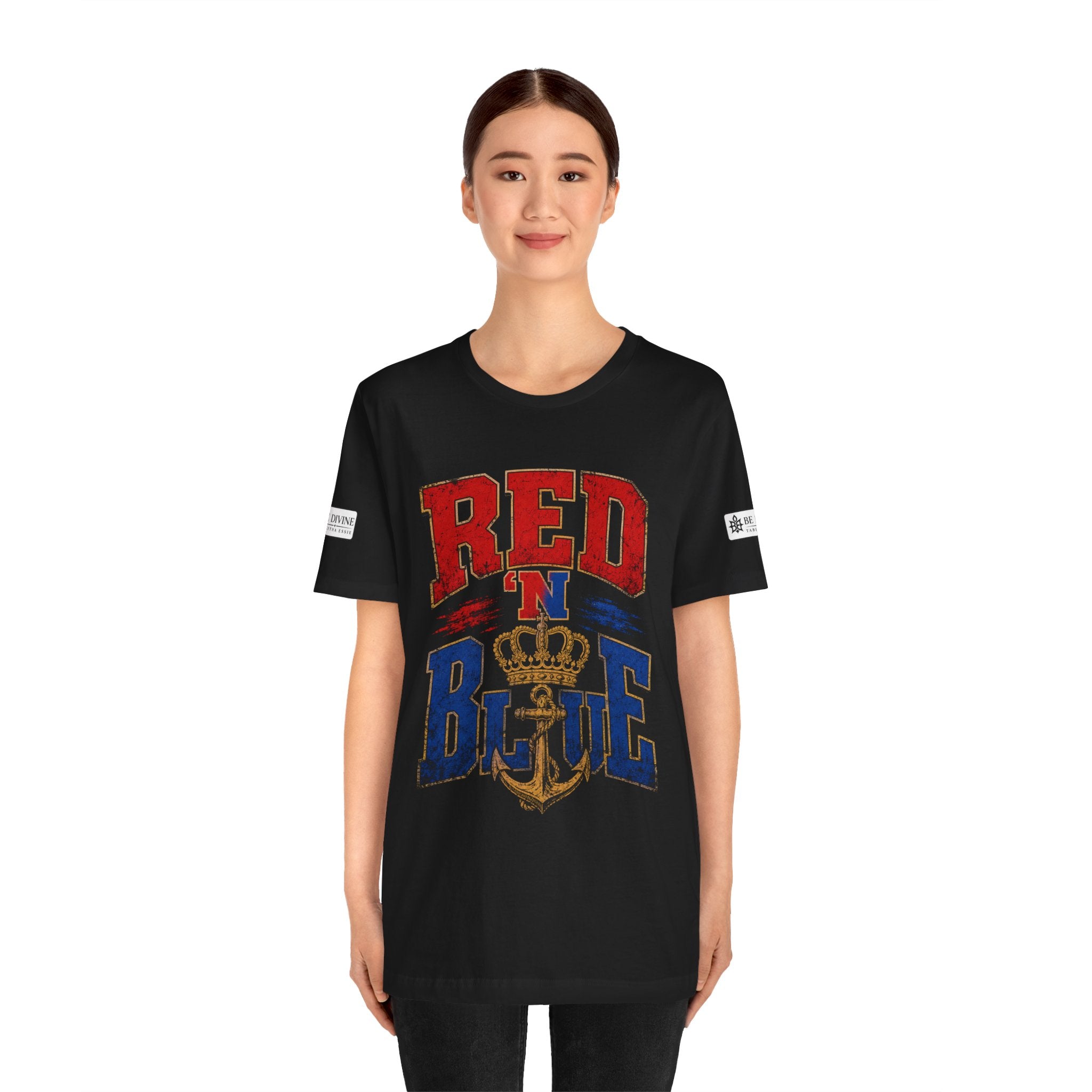 BE DIVINE™ RED 'N BLUE Tee – Crown 'N Anchor Edition