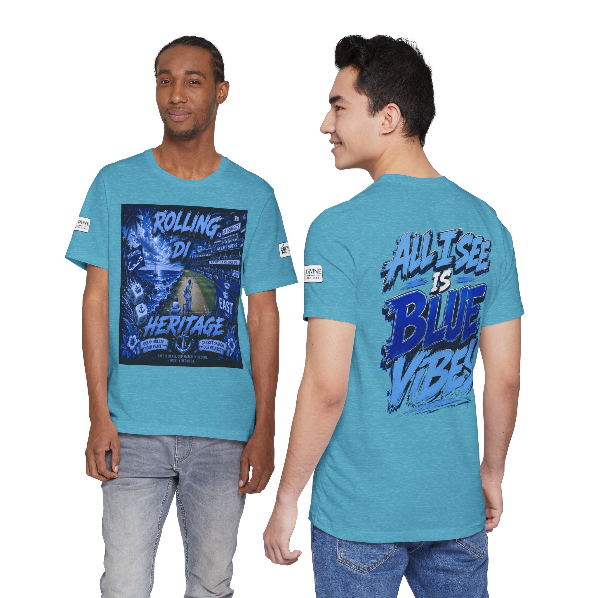 BE DIVINE™ Rolling Di Heritage – All I See Is Blue Vibes Heritage Tee
