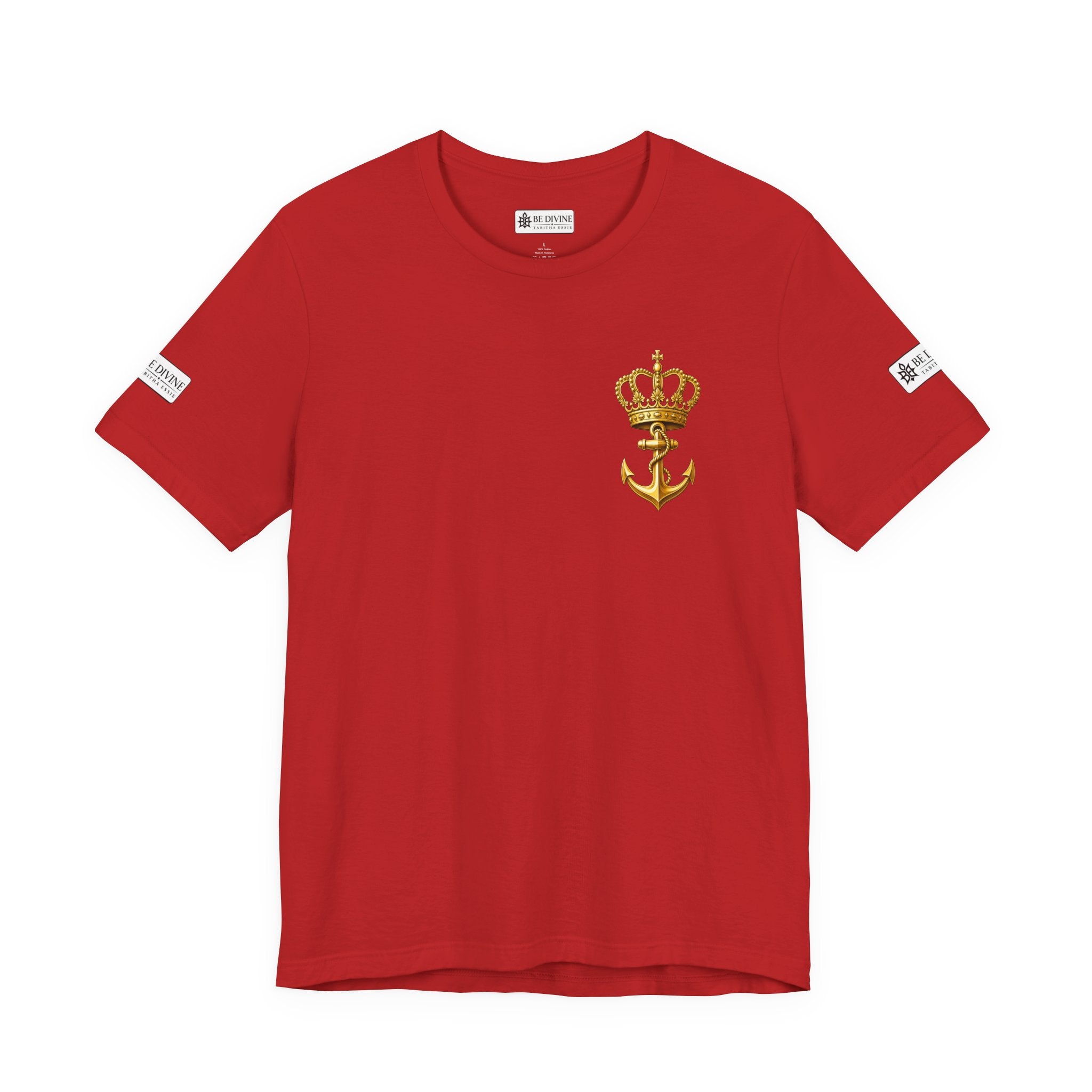 BE DIVINE™ Premium Minimal Crown 'N Anchor Tee – Black & Gold Edition