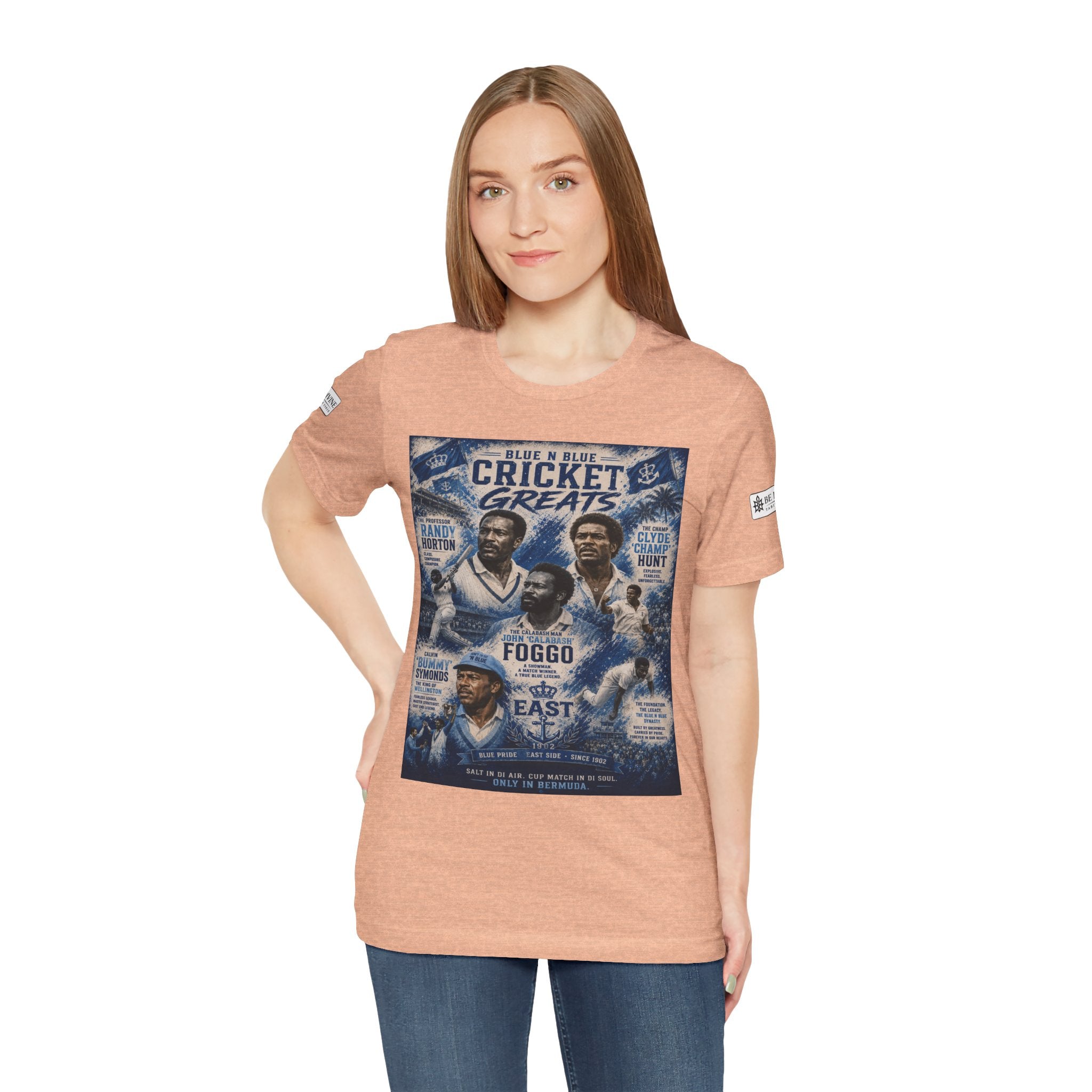BE DIVINE™ Blue 'N Blue Cricket Greats Heritage Tee – Front & Back Collector Edition